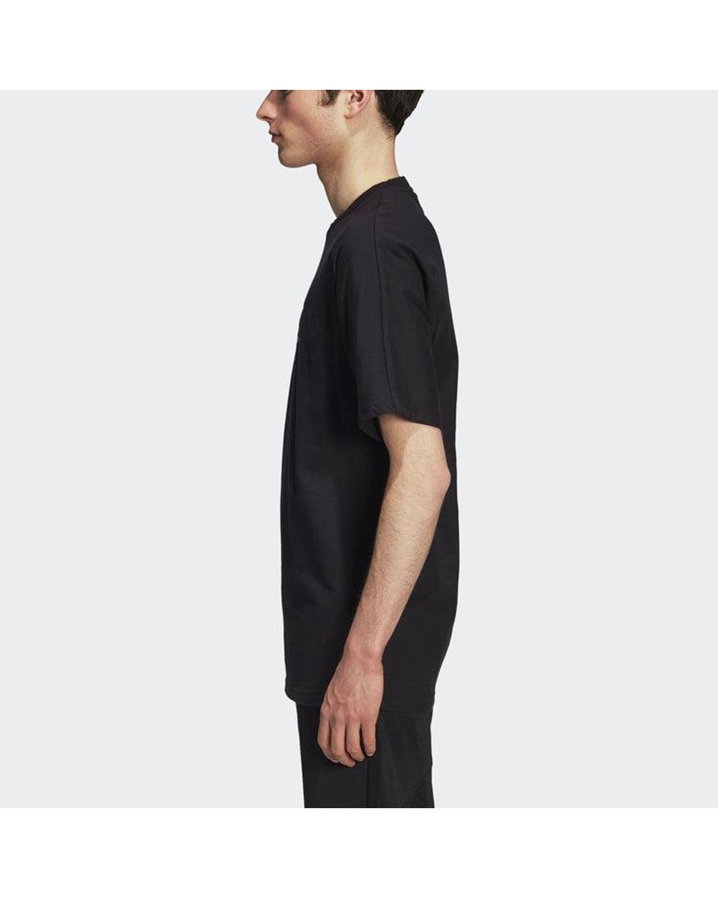 Adidas Black Originals Athleisure Casual Sports Printing Logo Alphabet Round Neck Short Sleeve for men