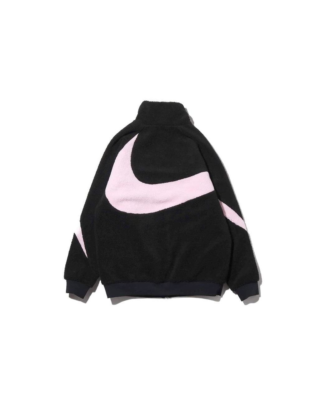 Nike Big Swoosh Polar Fleece Jacket in Black for Men | Lyst