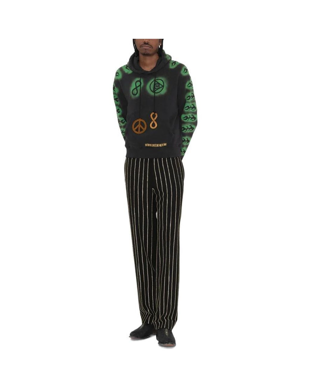 Stussy Green X Dries Van Noten Embroidered Hoodie for men