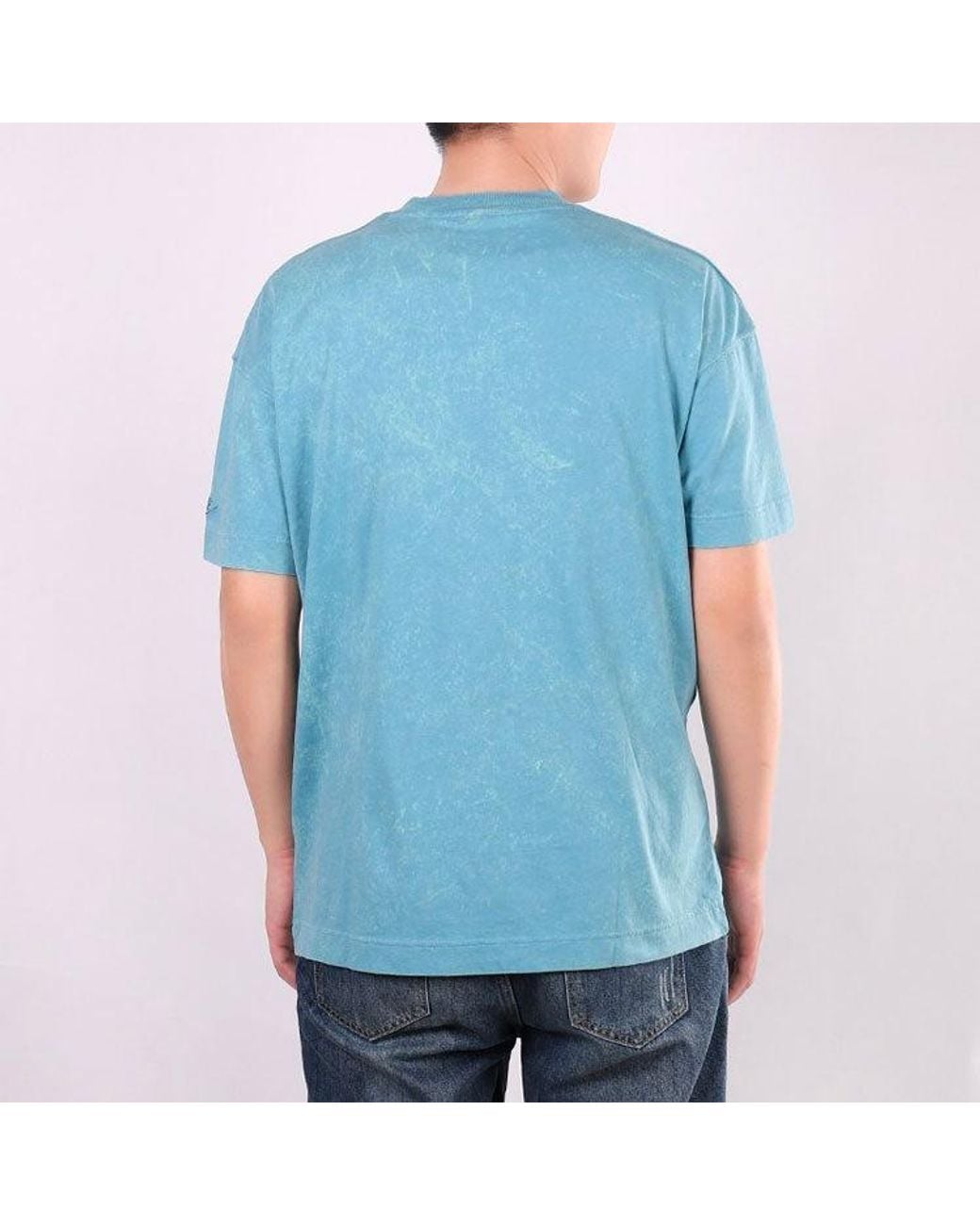 Nike Blue Training Athleisure Casual Sports Breathable Alphabet Round Neck Short Sleeve Lake for men