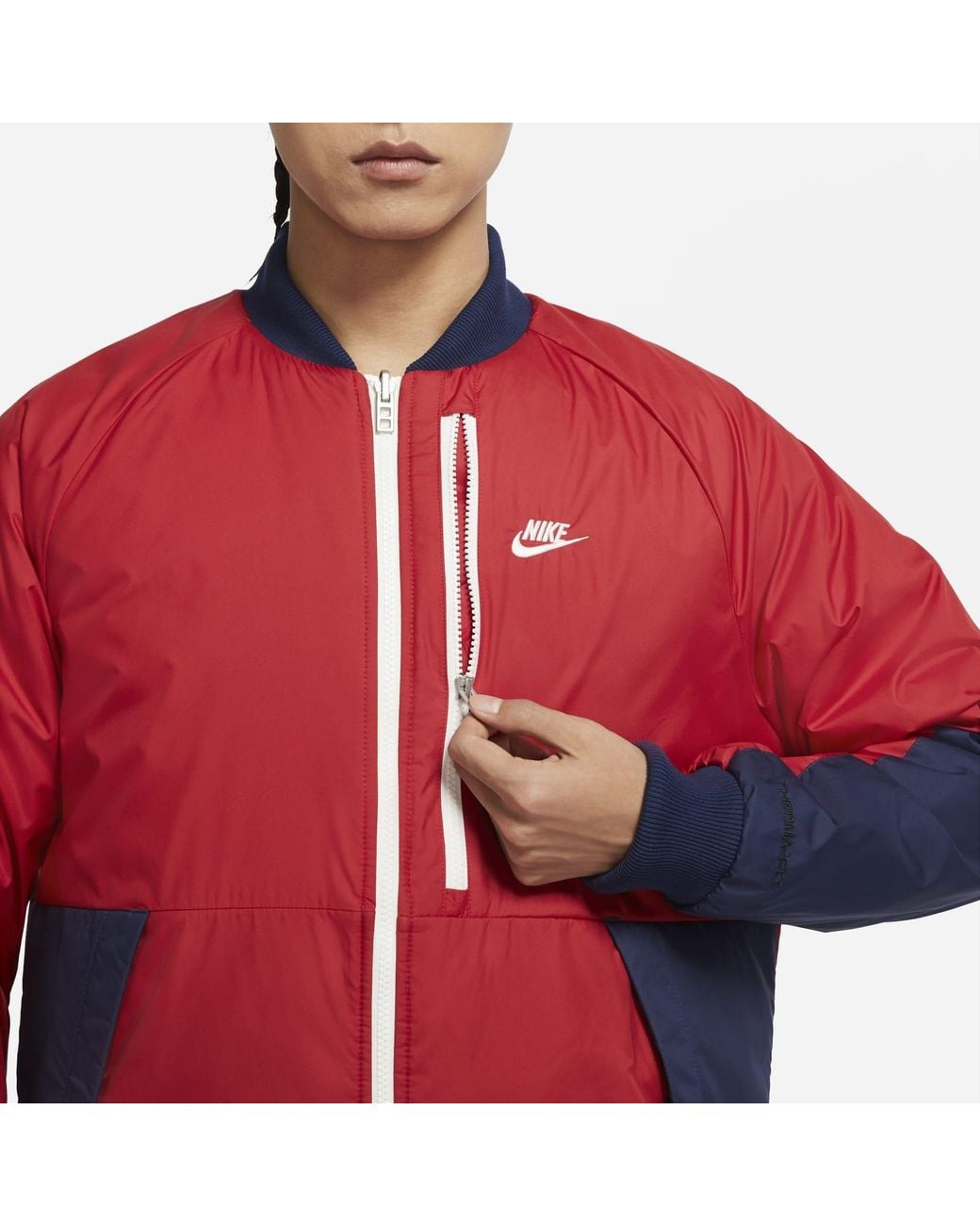 red nike bomber