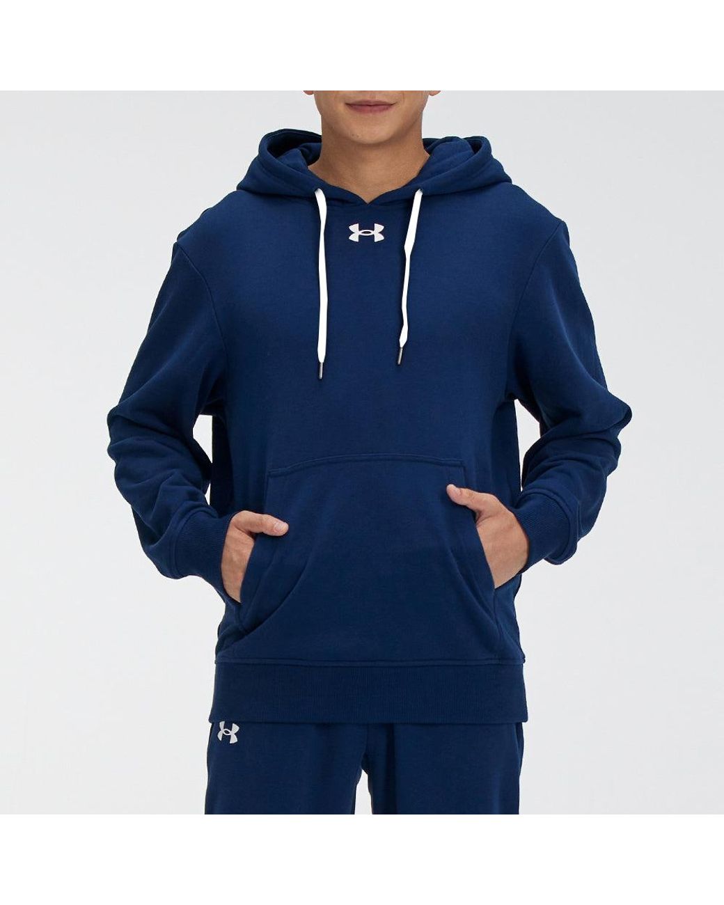 Under Armour Blue Hustle Fleece Hoodie 'College' for men