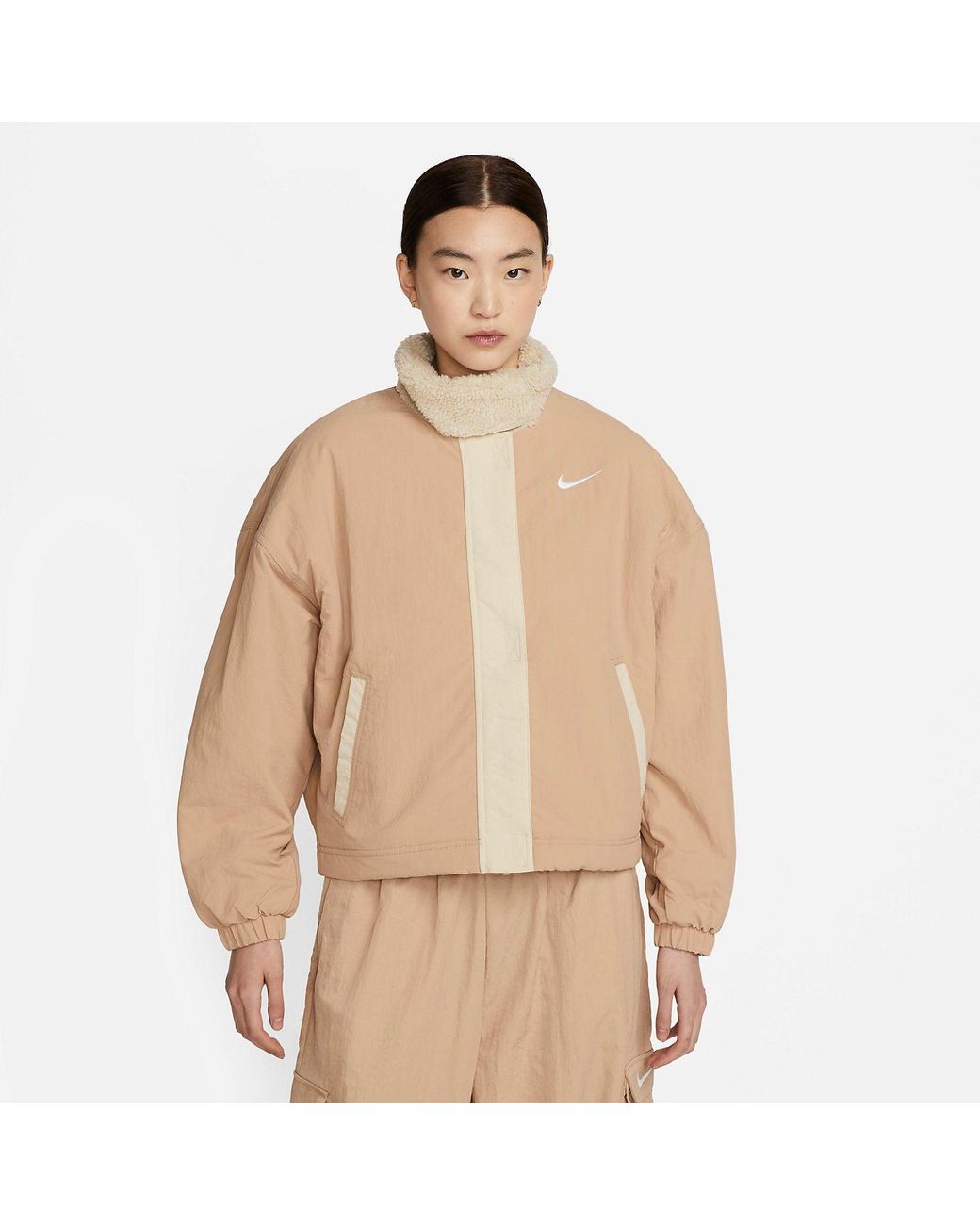 Nike Natural (Wmns) Woven Fleece-Lined Jacket 'Hemp Sanddrift'