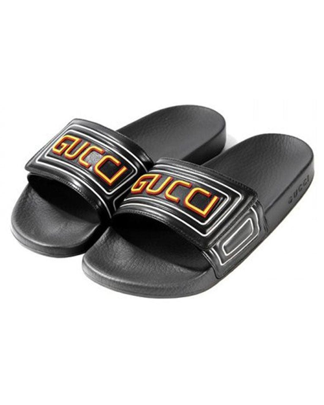 Gucci Black Slide Logo for men