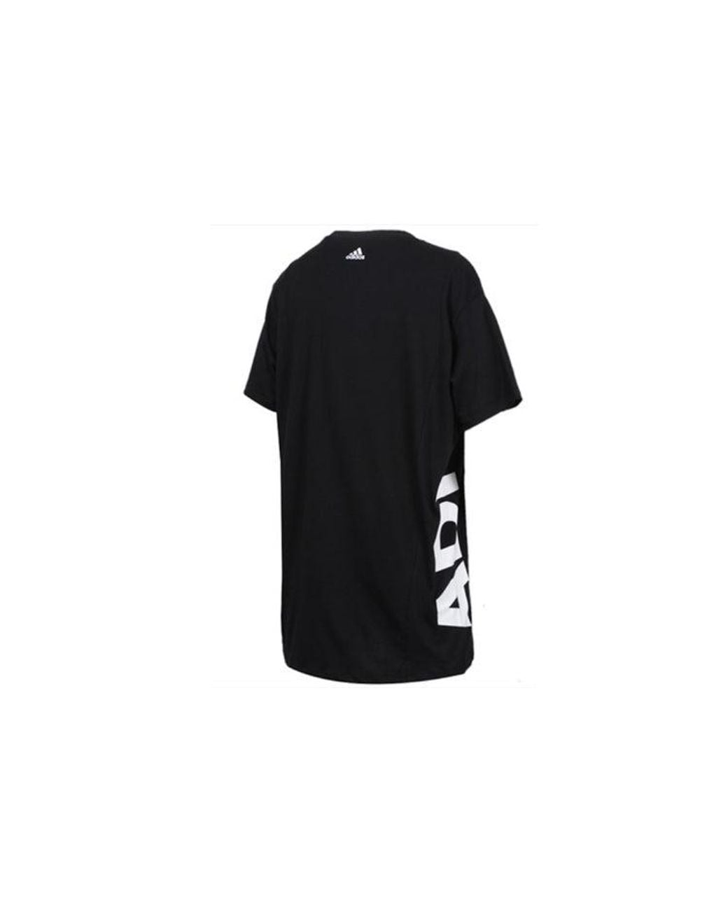 Adidas Black (Wmns) Side Large Alphabet Printing Short Sleeve