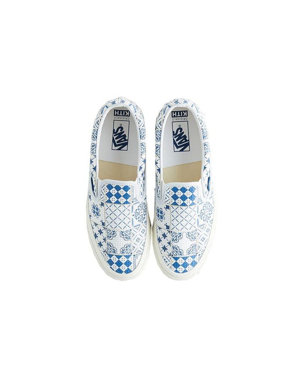 Vans Blue Kith X Og Classic Slip-On Lx 'Azulejo Tile' for men