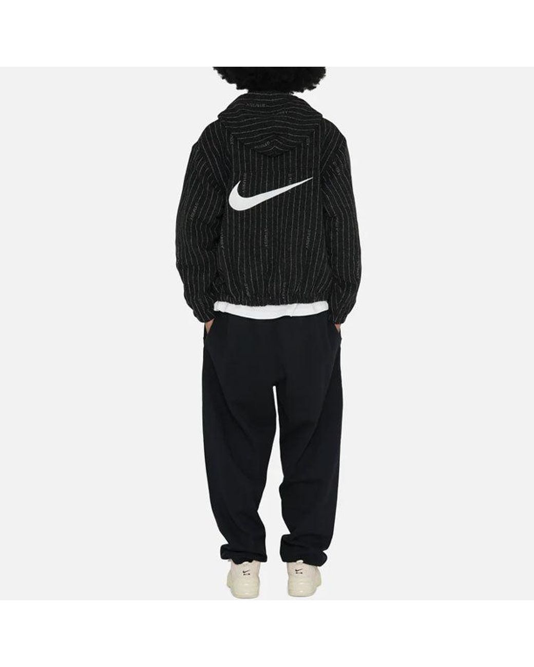 Nike Black X Stssy Striped Wool Jacket (Asia Sizing) for men