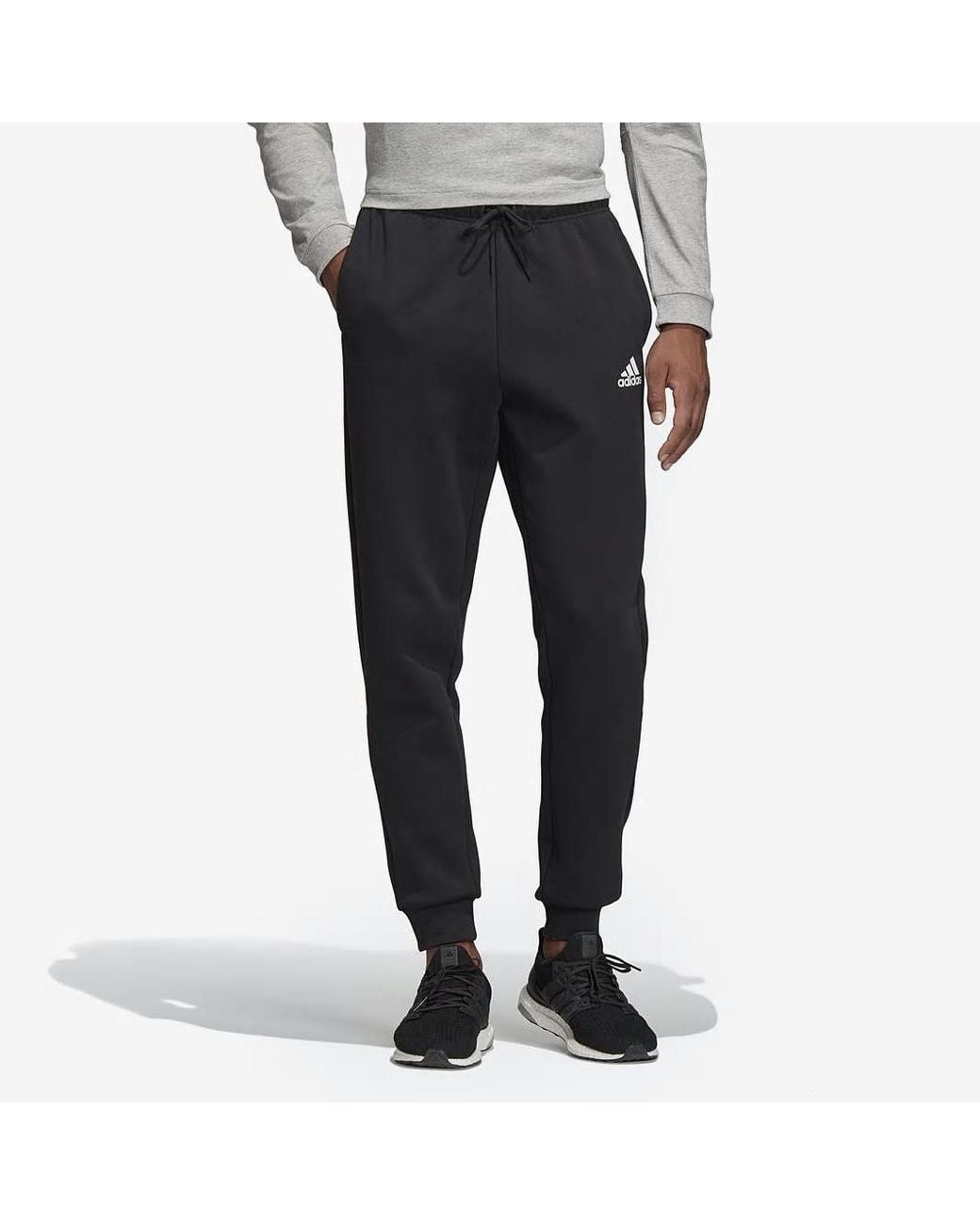 Adidas Black Mh Plain Pnt Sports Knit Long Pants for men