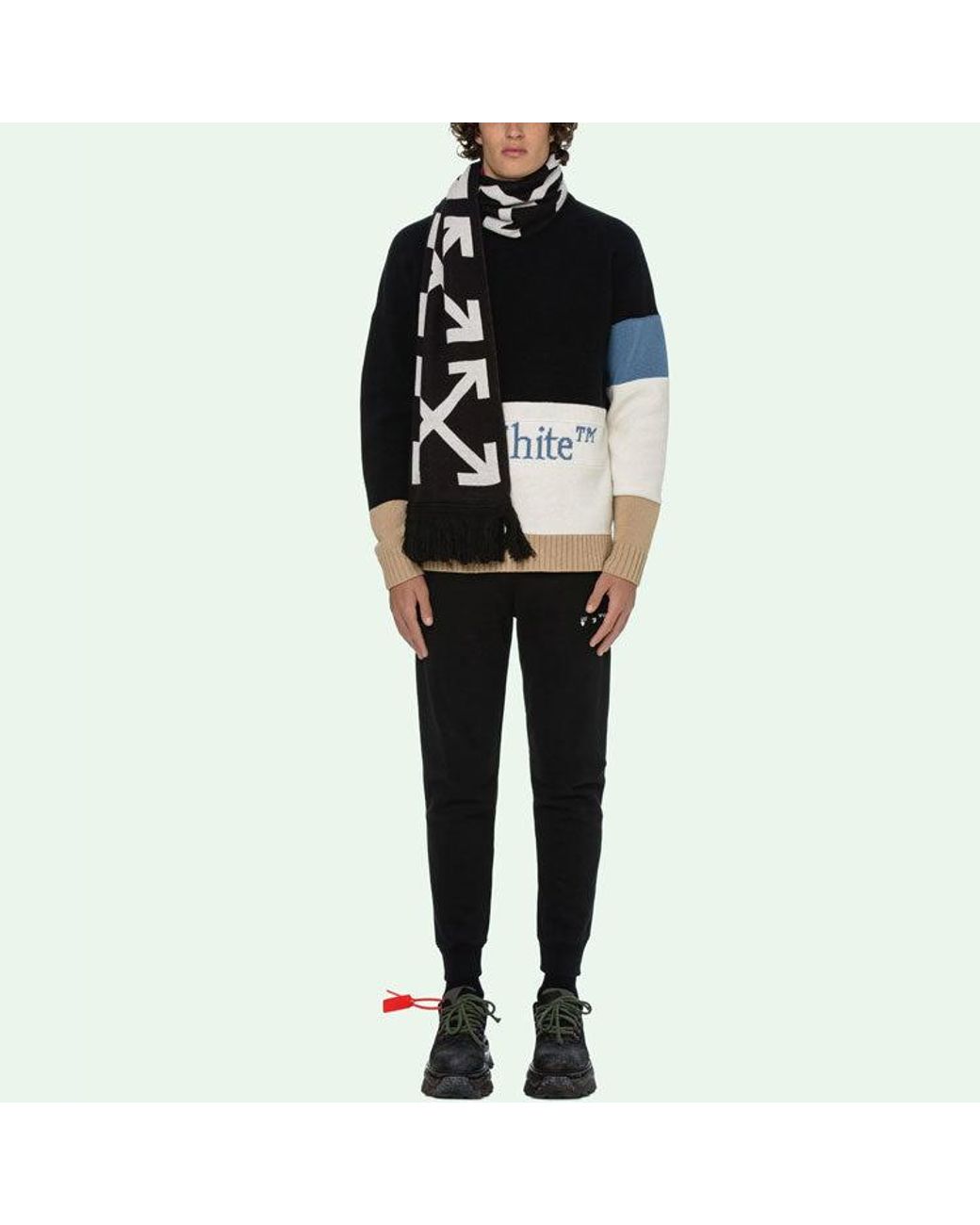 Off-White c/o Virgil Abloh Black Ss21 Logo Round Neck Long Sleeves for men