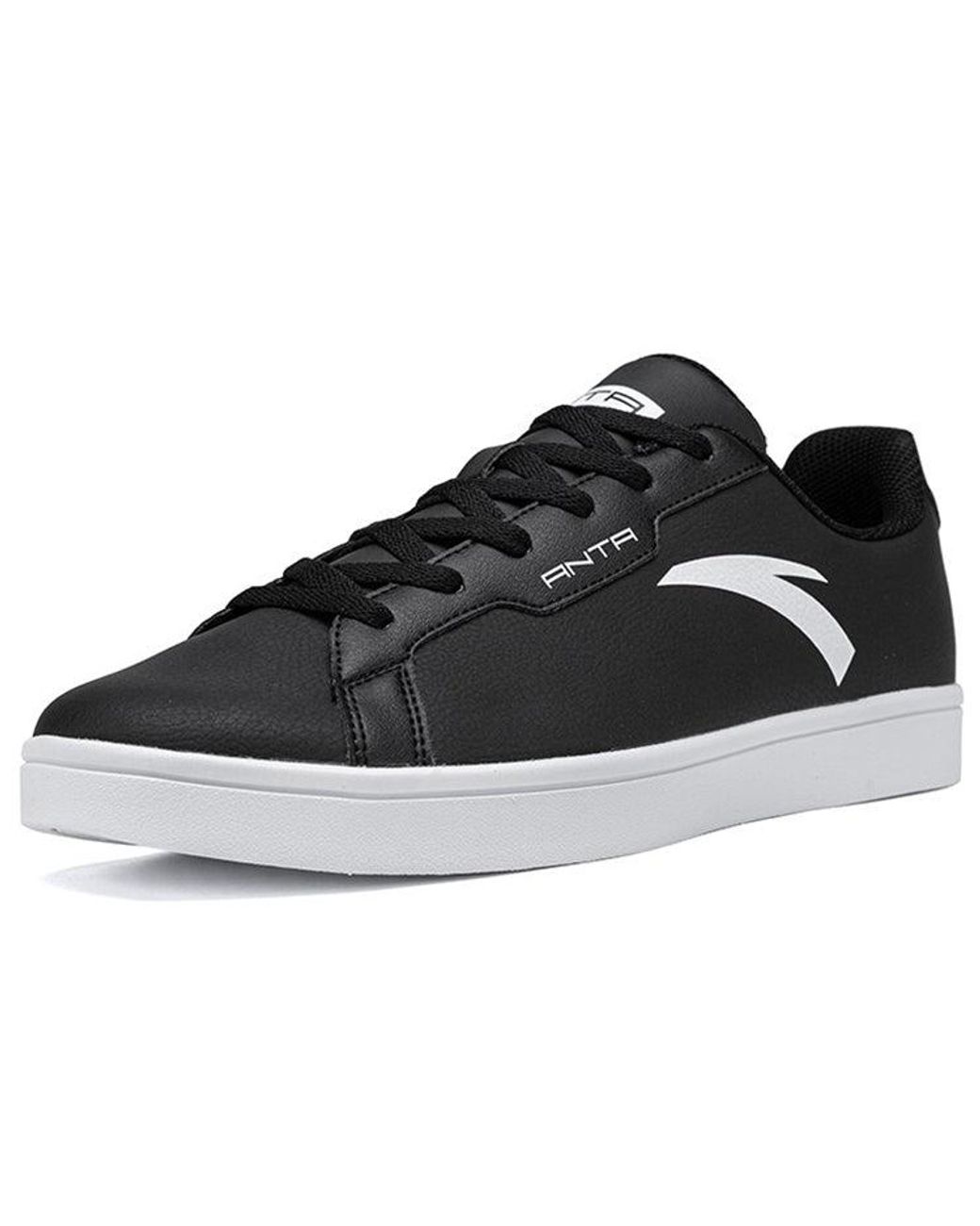 Anta Black Leather Skateboarding Shoes for men