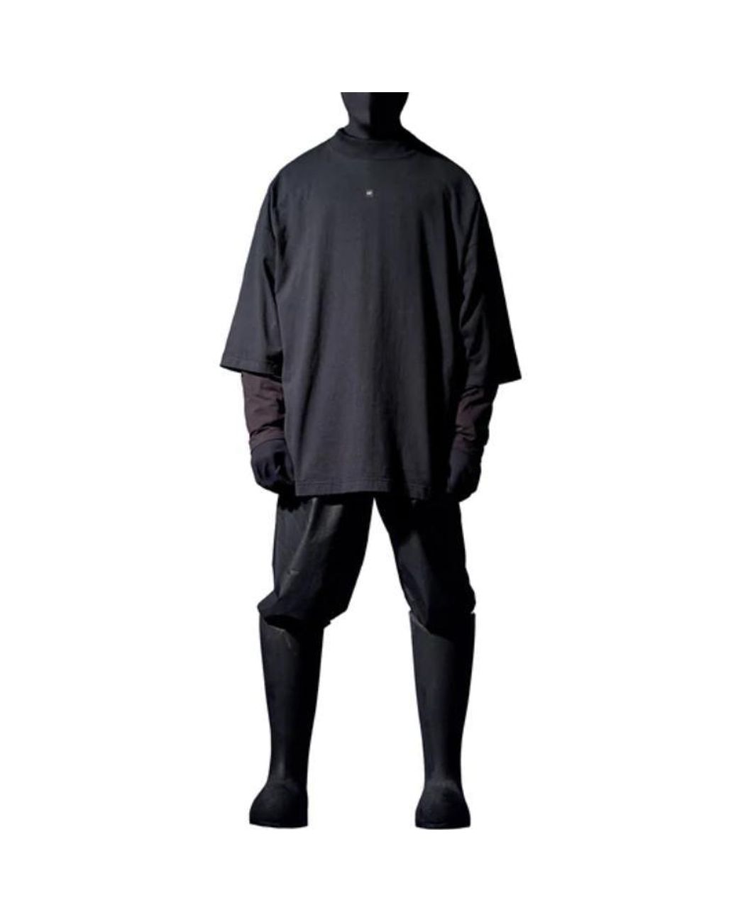 Yeezy Gap Black X Balenciaga Logo 3/4 Sleeve Tee for men