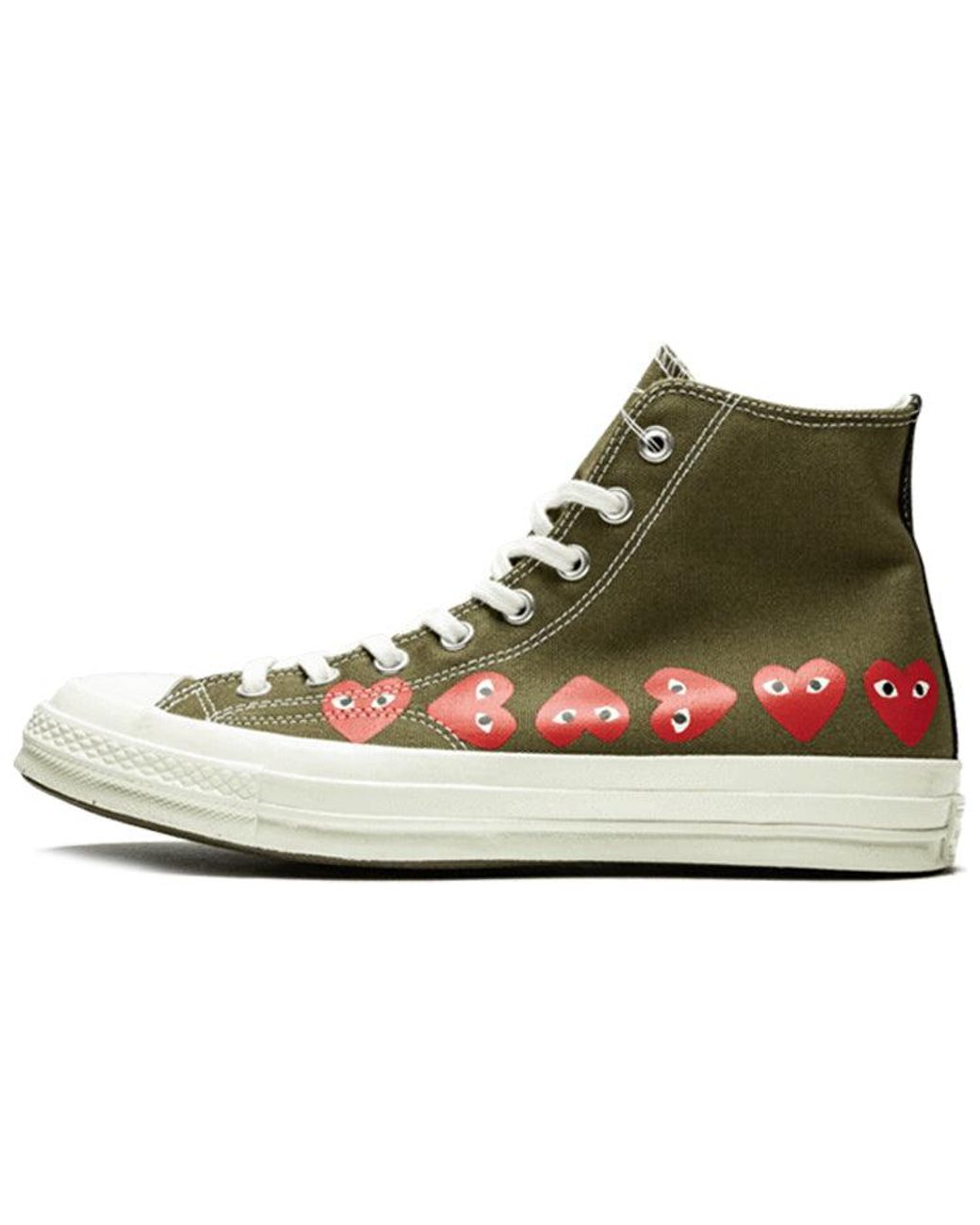 Converse Brown X Comme Des Garcons Play Chuck 70 Hi Multi Heart 'Khaki' for men