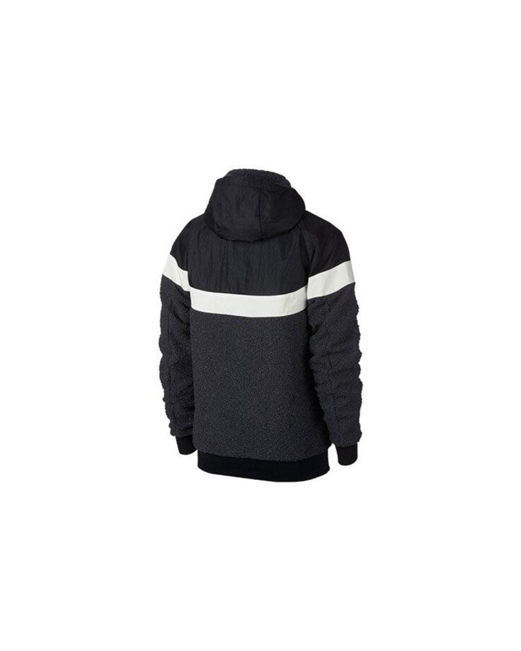 Nike Blue Nsw Sherpa Windrunner Knit Zipper Hooded Jacket for men