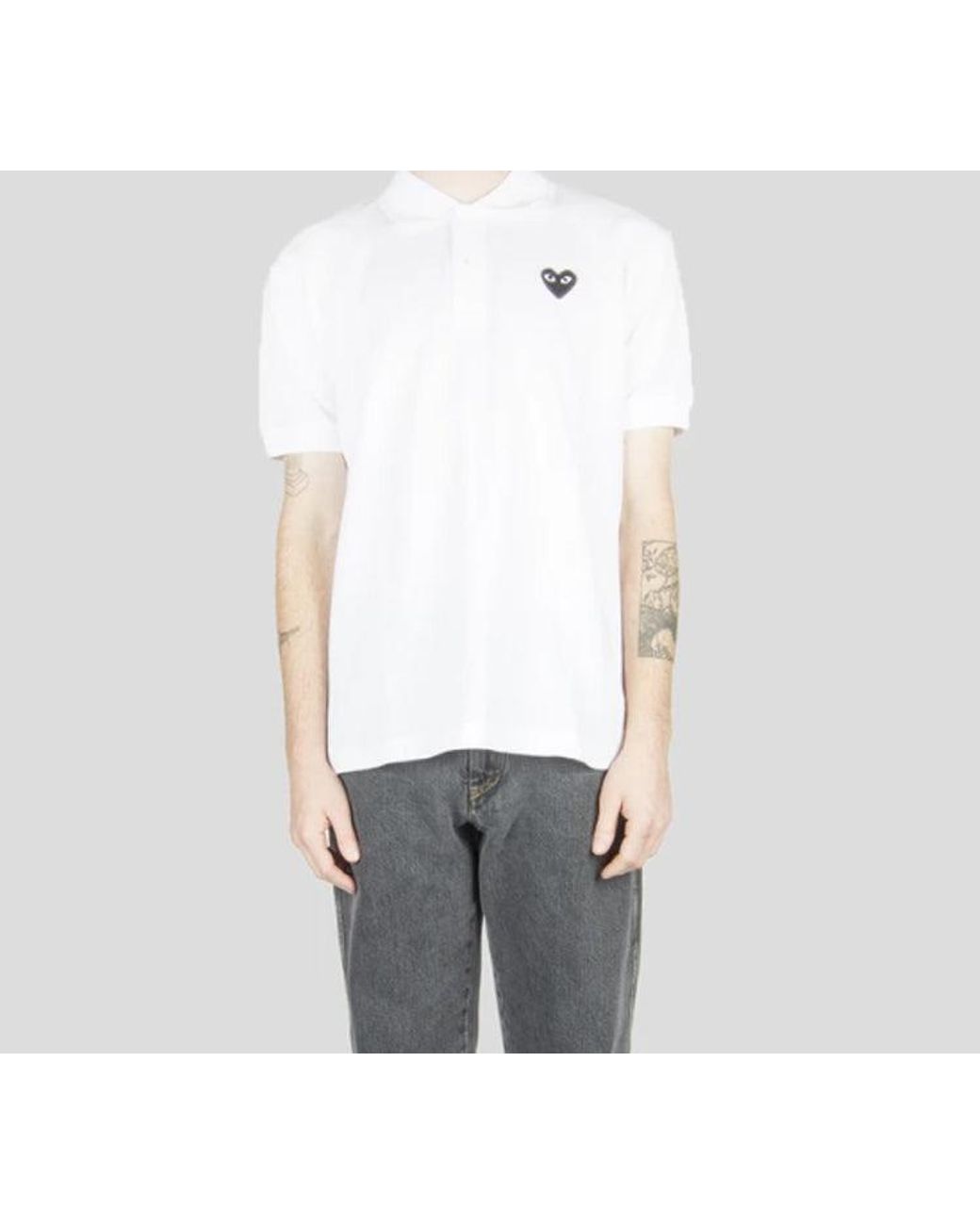 COMME DES GARÇONS PLAY White Polo Emblem for men