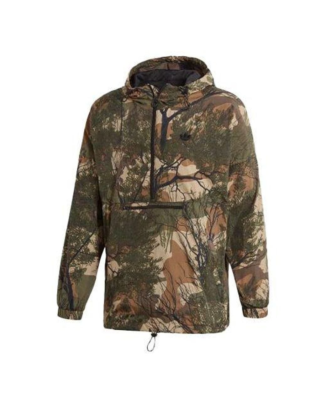 Adidas Green Regen Blocked Shell Camo Windbreaker for men