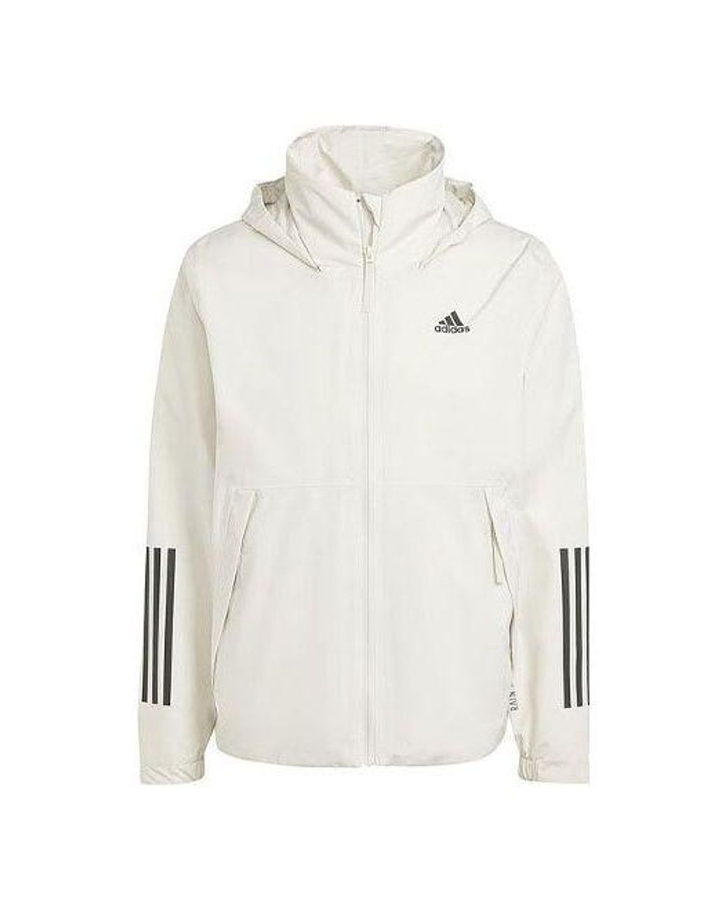 Adidas White Bsc 3-Stripes Rain.Rdy Jacket Asia Sizing for men