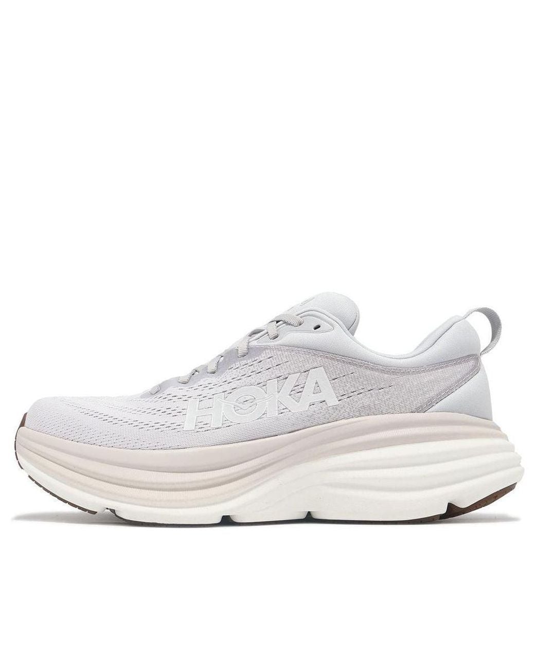 Hoka One One White Bondi 8 'Lunar Rock' for men