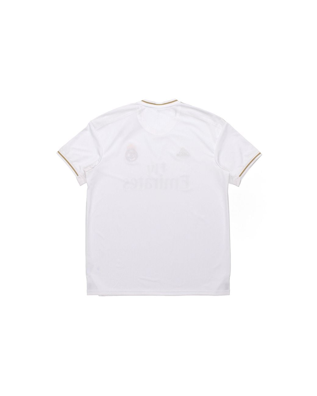 Adidas White Real Madrid 19-20 Season Fan Edition Home Alphabet Logo Stripe Sports Soccer/Football Short Sleeve Jersey for men