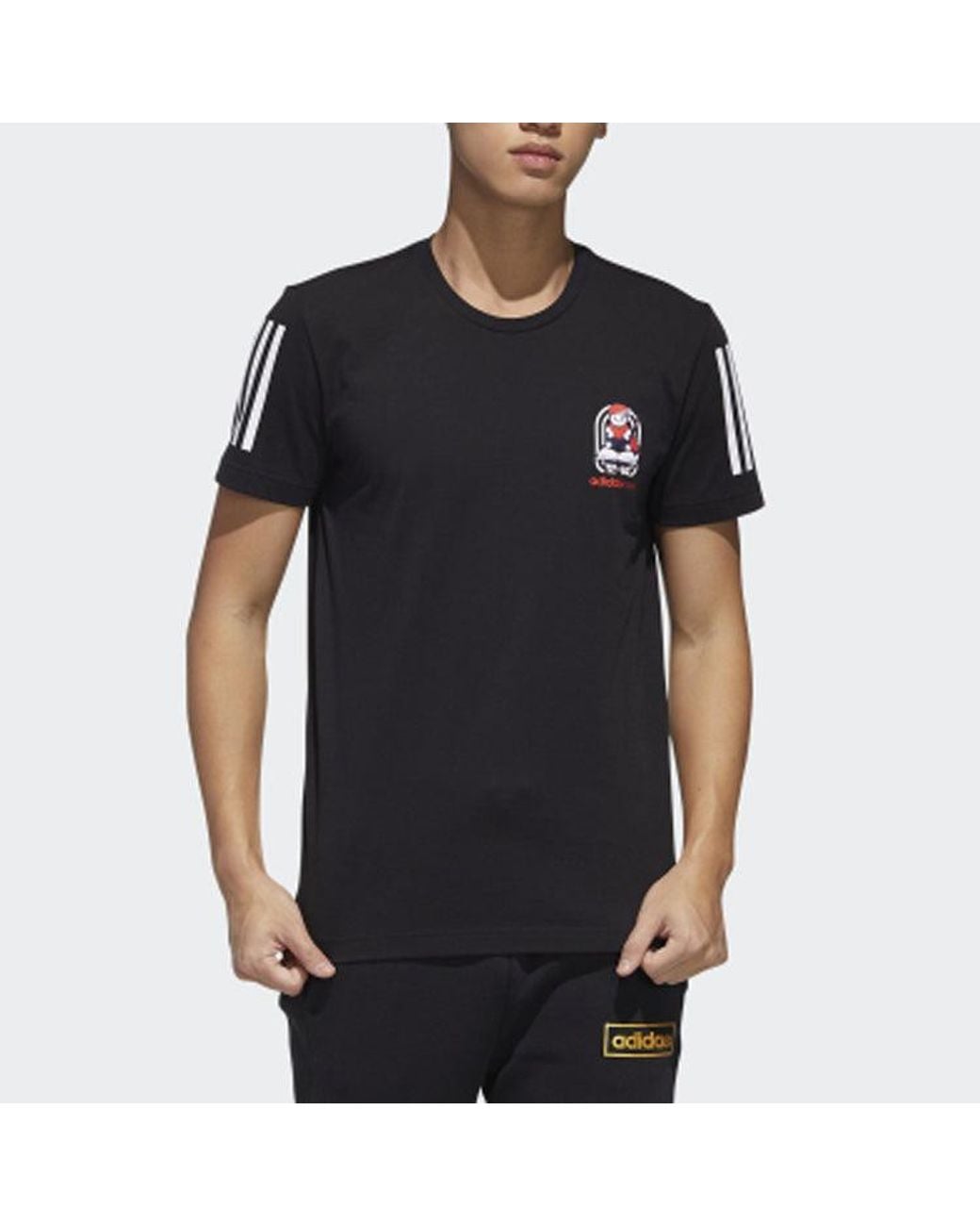 Adidas Black Neo Gk Tee1 Round Neck for men