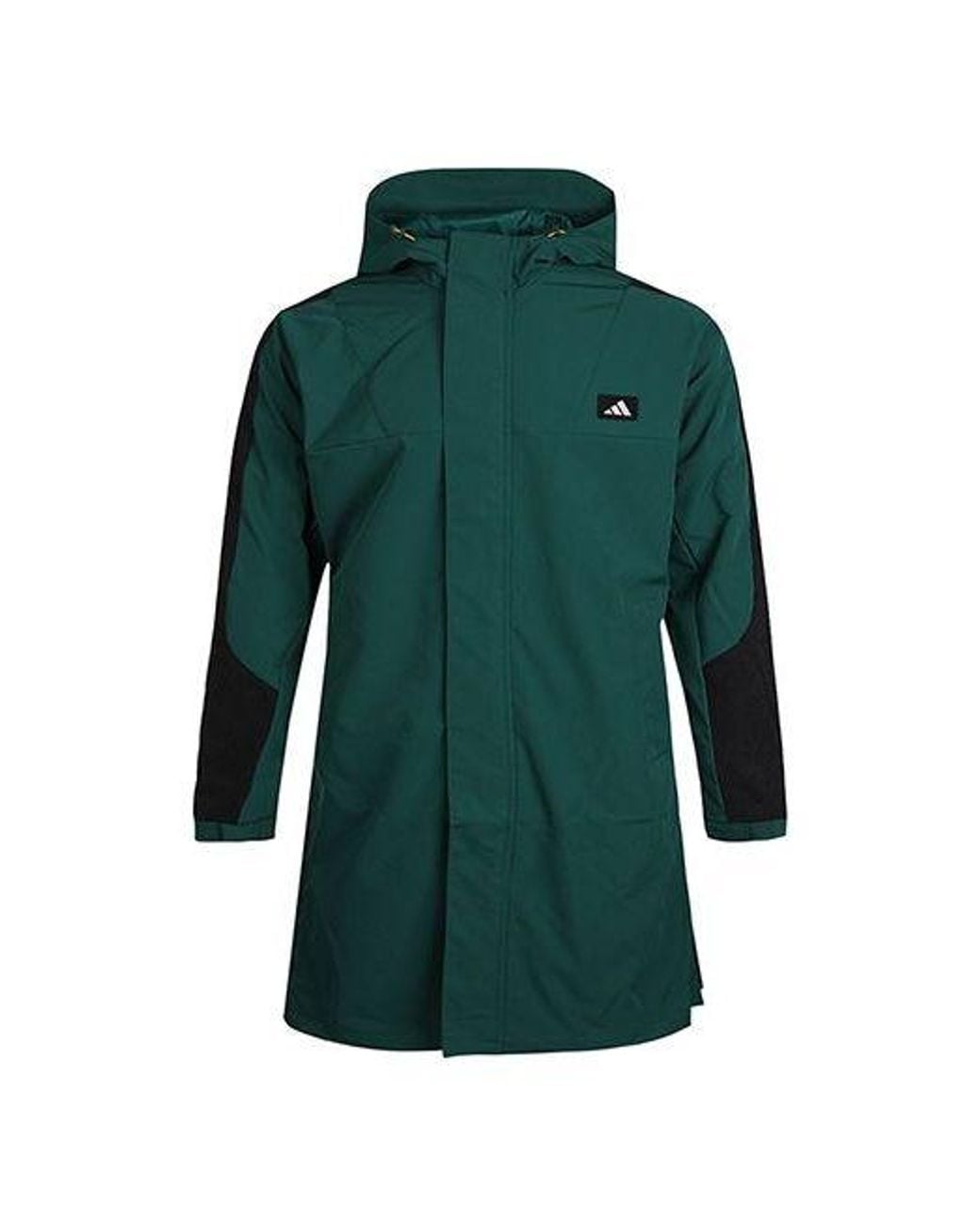 Adidas Green Casual Sports Windproof Fleece Lined Stay Warm Hooded Windbreaker Jacket for men