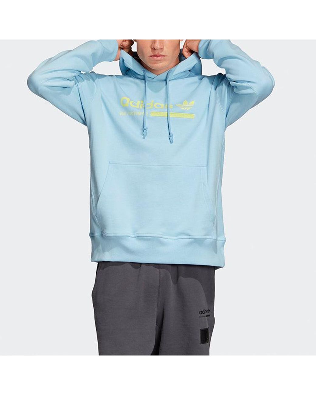 Adidas Blue Originals Kaval Series Printing Logo Casual Sports Pullover for men