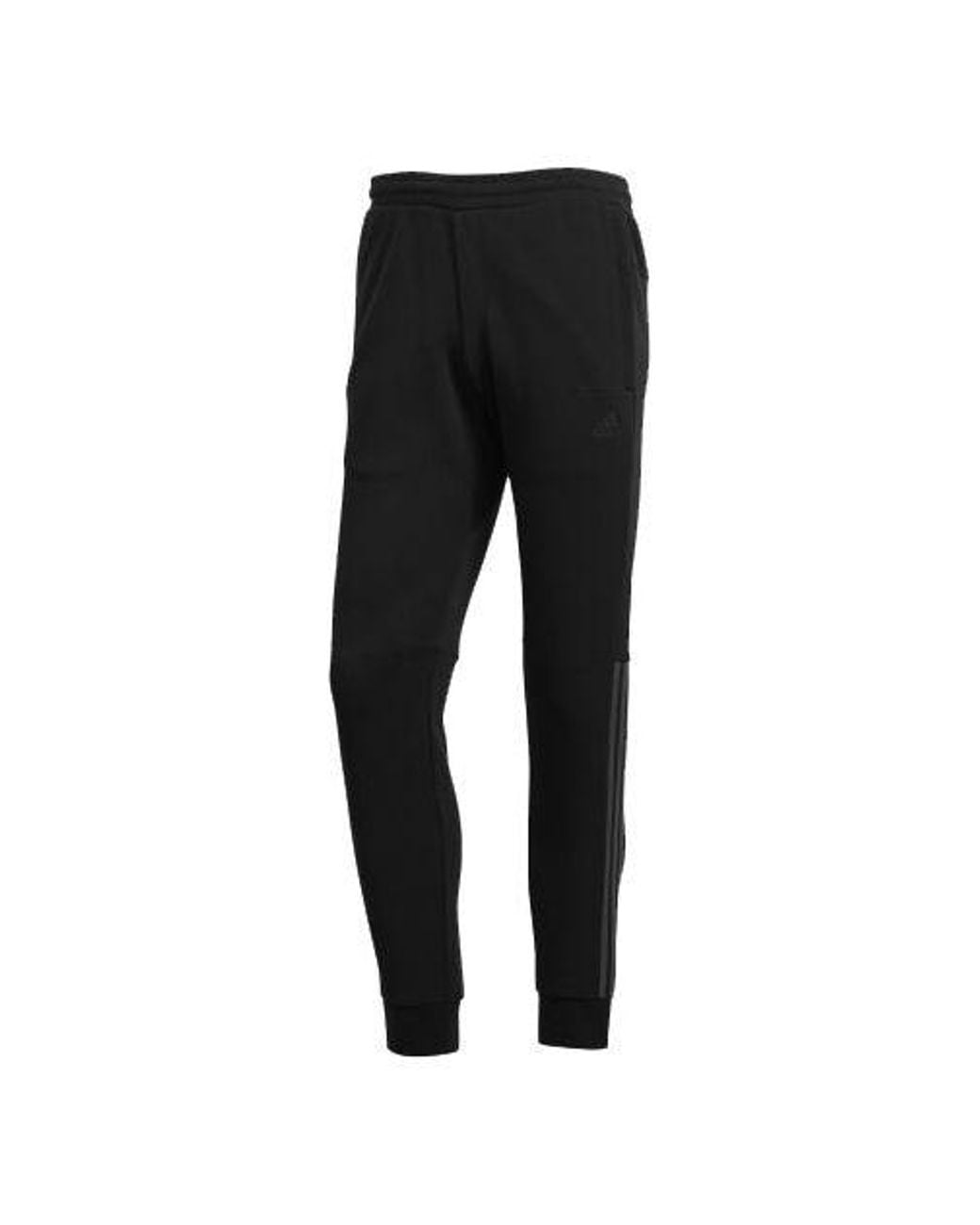 Adidas Black Pattern Lacing Elastic Waistband Sports Pants for men