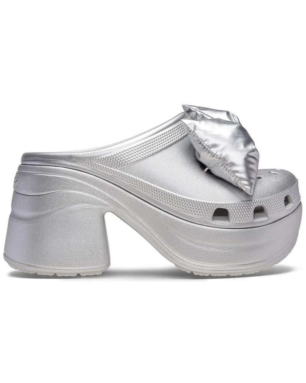 CROCSTM Gray (Wmns) Siren Metallic Bow Clogs
