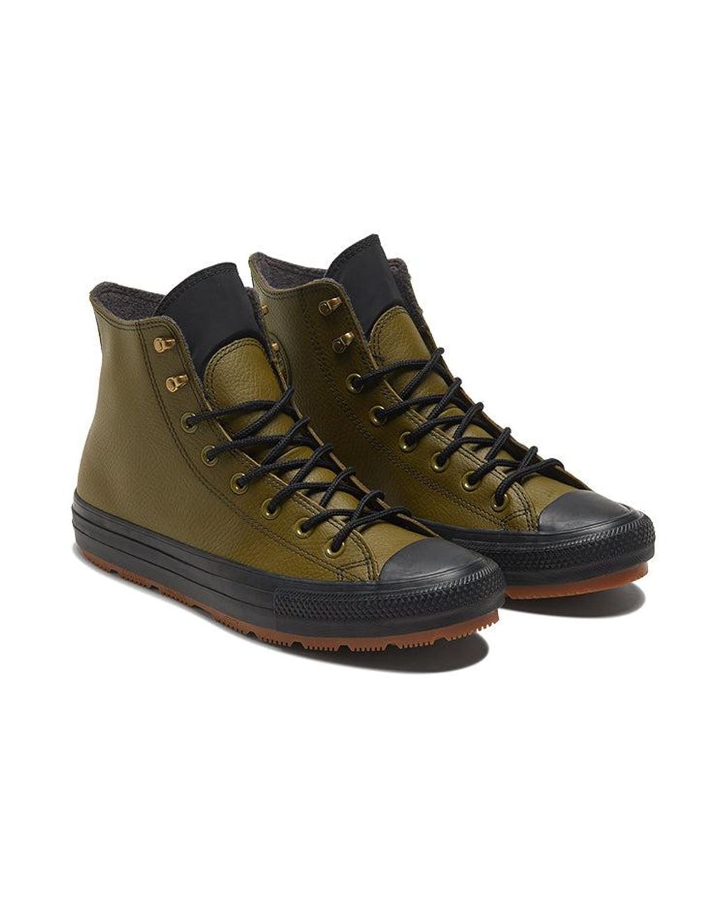 Converse Brown Chuck Taylor All Star Winter Leather High 'Dark Moss' for men