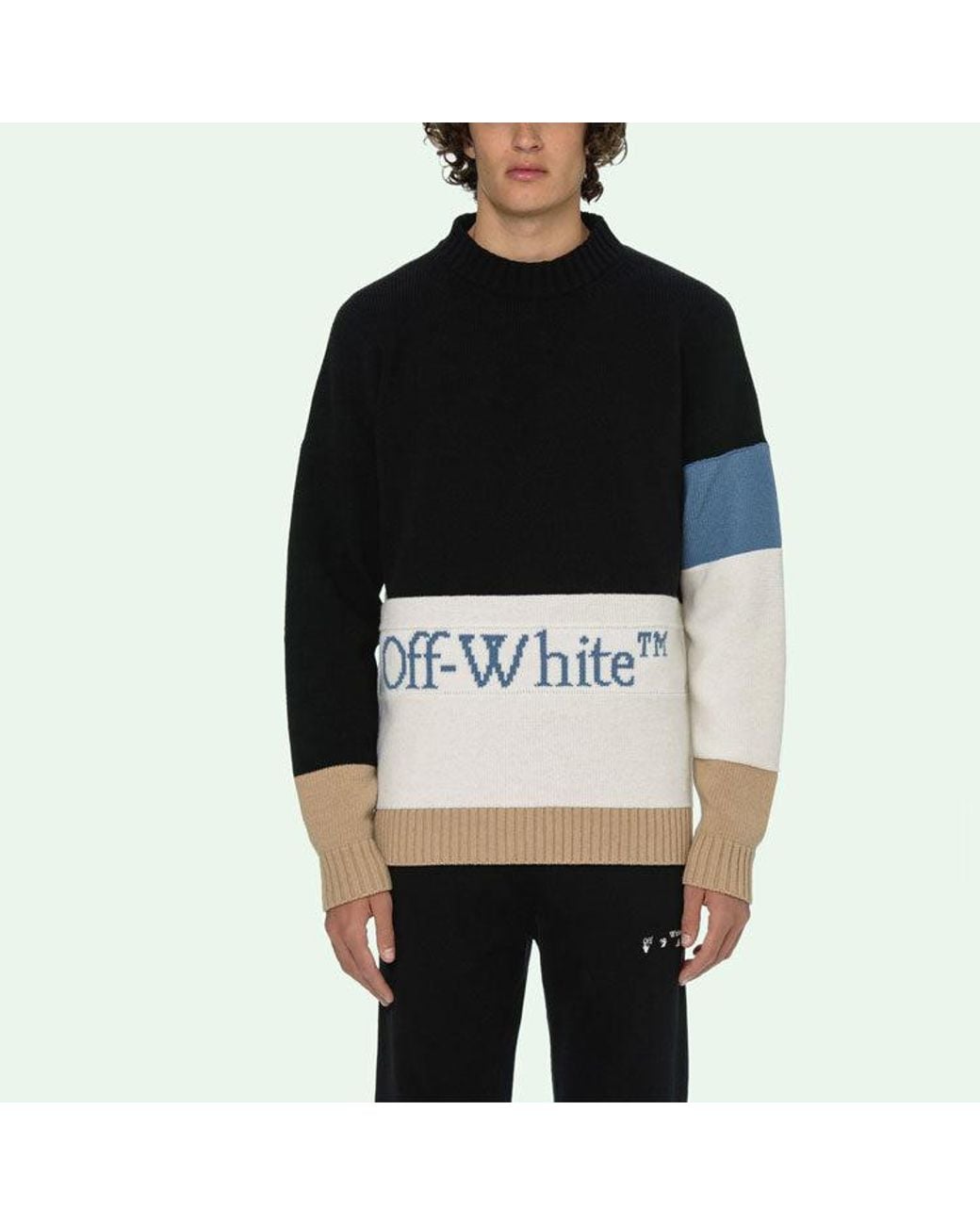 Off-White c/o Virgil Abloh Black Ss21 Logo Round Neck Long Sleeves for men