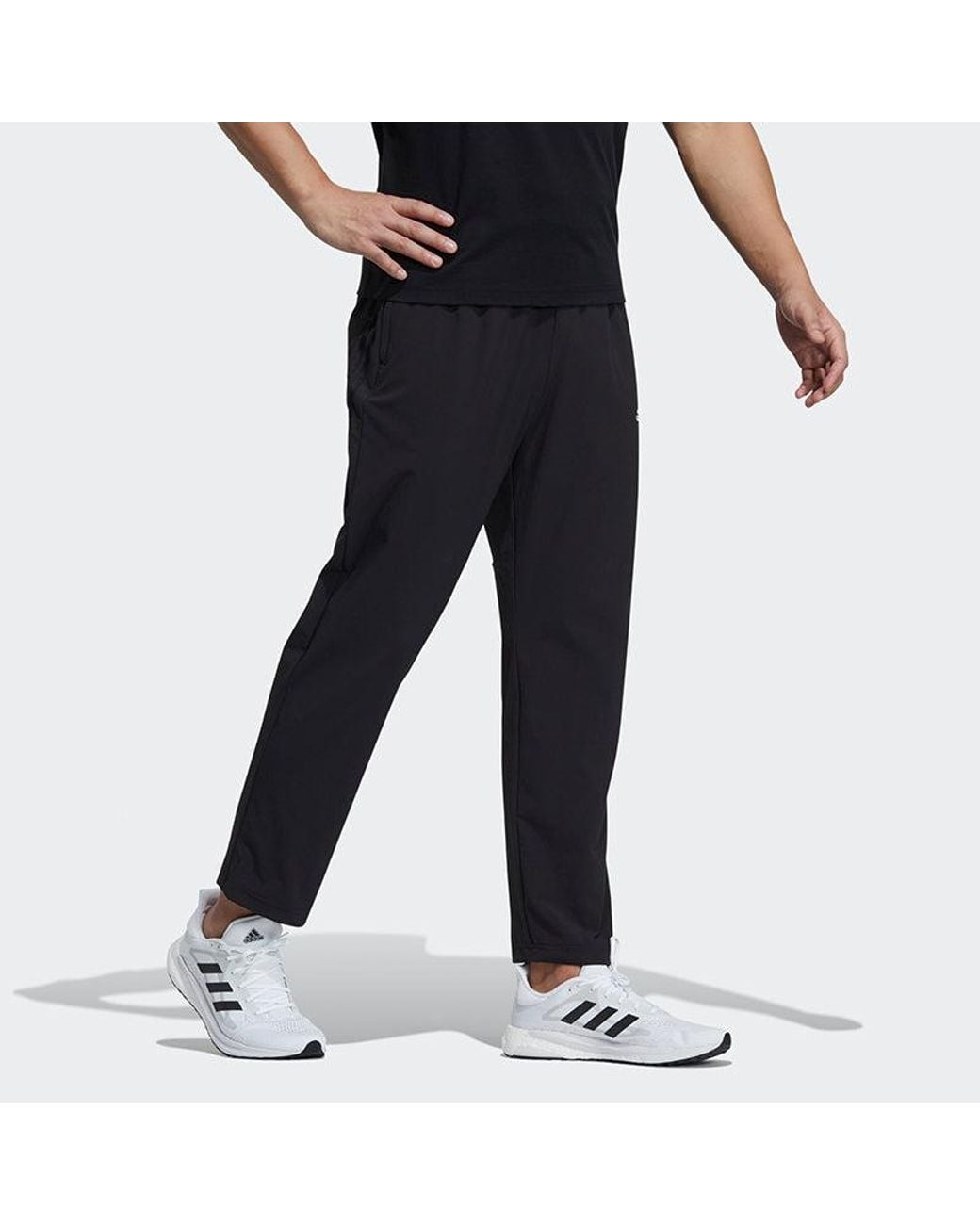 Adidas Black Fi Pnt Wv Ent Running Athletics Sports Long Pants for men