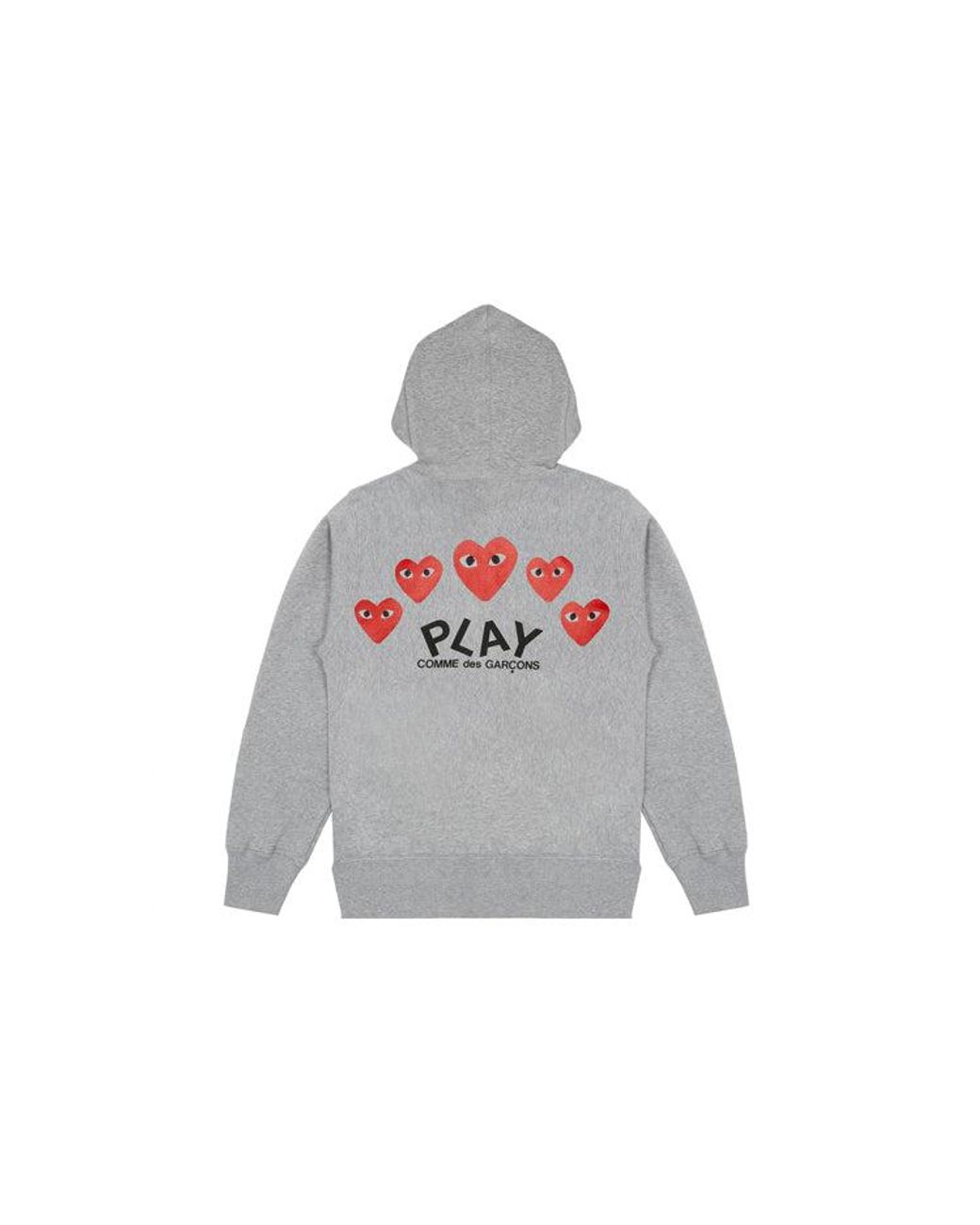 COMME DES GARÇONS PLAY Gray (Wmns) Small Emblem Zip Hooded Sweatshirt Az-T311-051-1