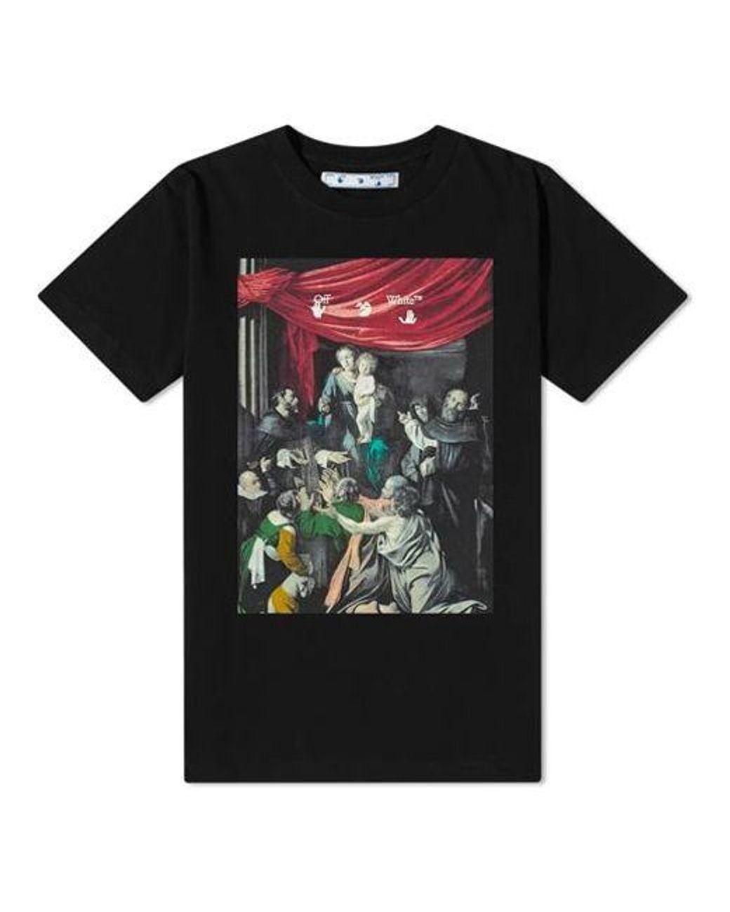 Off-White c/o Virgil Abloh Black Fw20 Caravag Painting Short Sleeve Slim for men