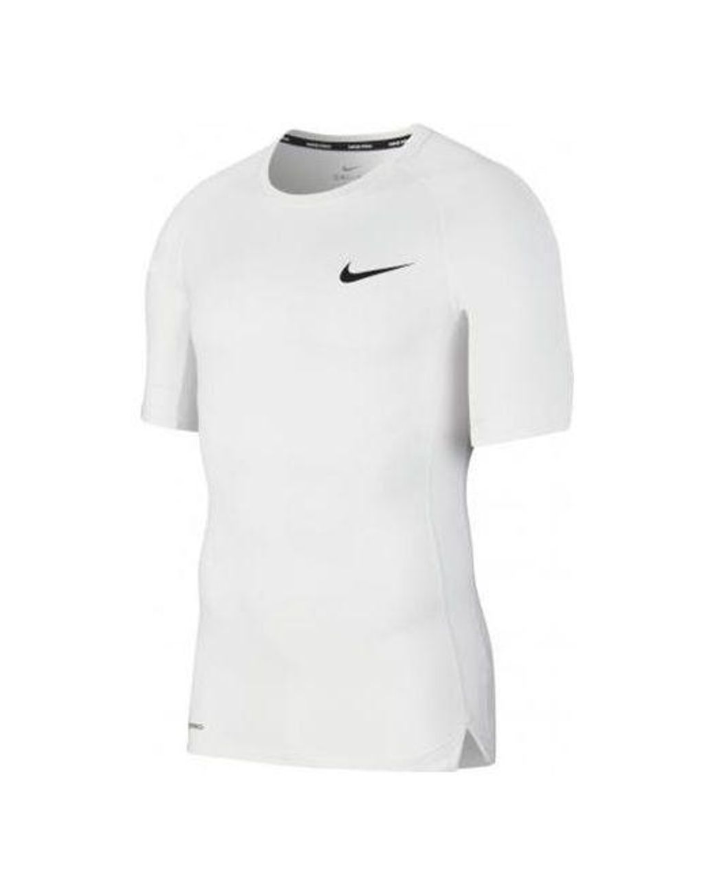 Nike White Pro Training Tight Tops Short Sleeve for men