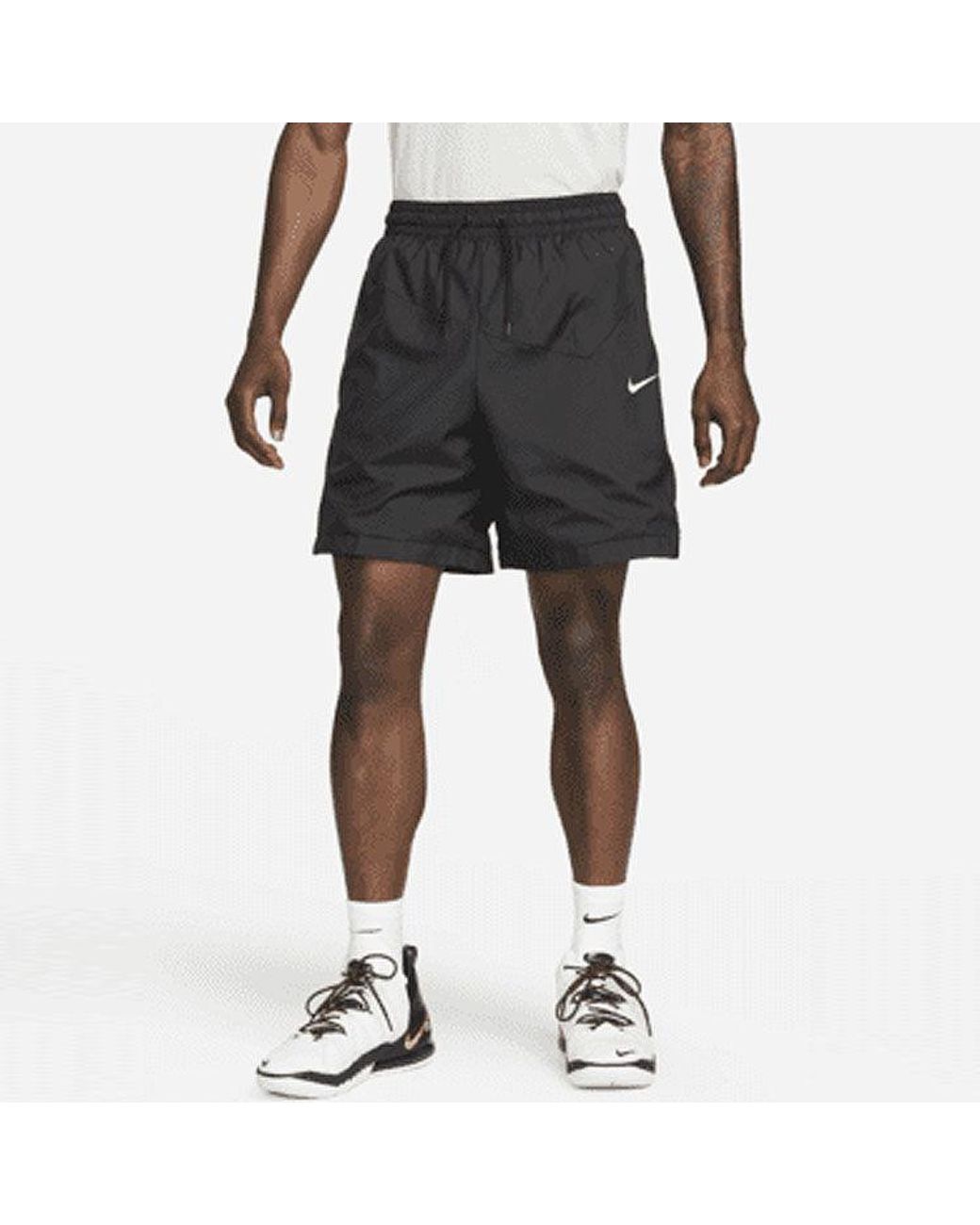 Nike Black Waist Lacing Woven Solid Color Breathable Shorts for men