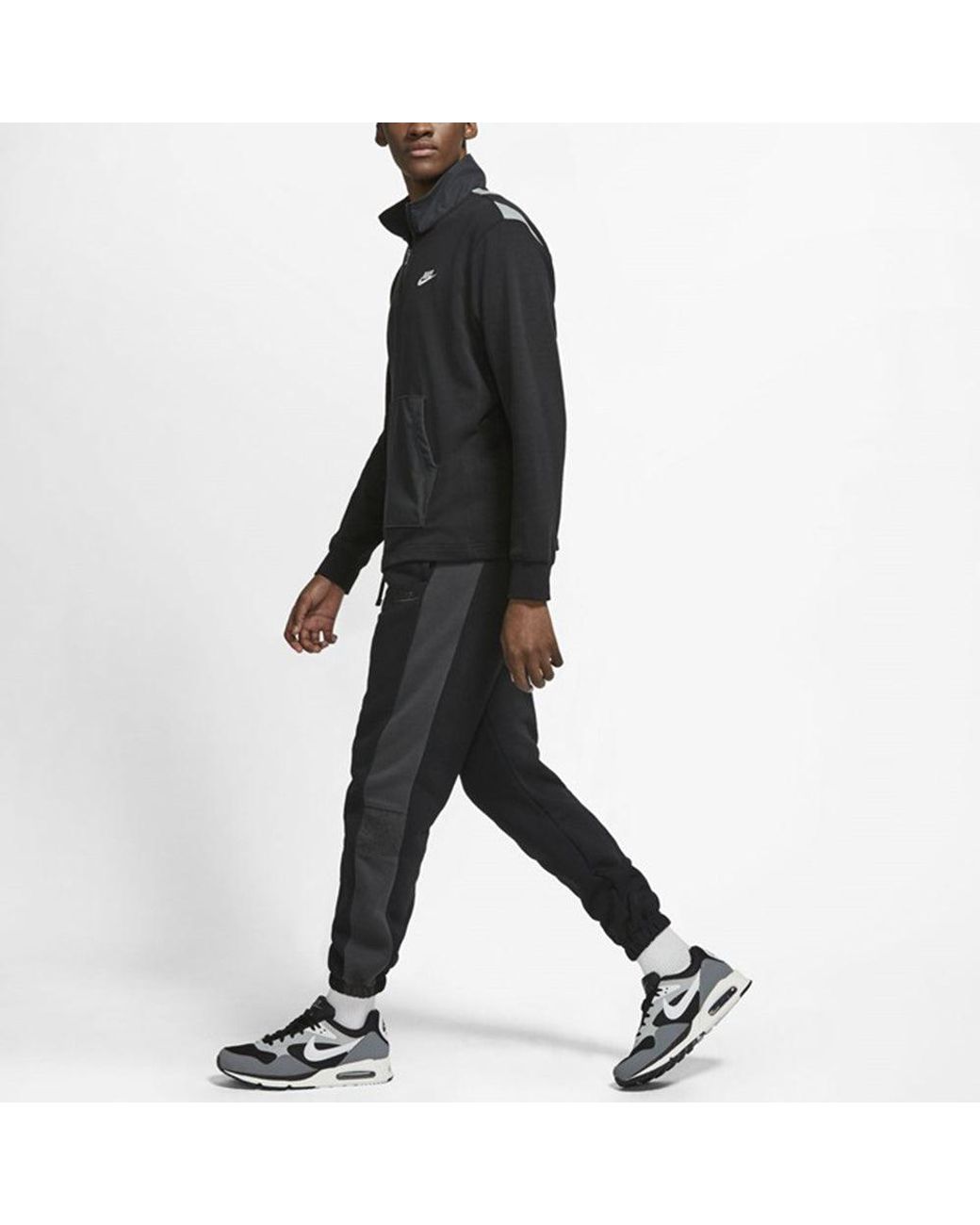 Nike Black As Nsw Bb Jggr Snl Cb Casual Sports Bundle Feet Fleece Lined Knit Long Pants/Trousers for men