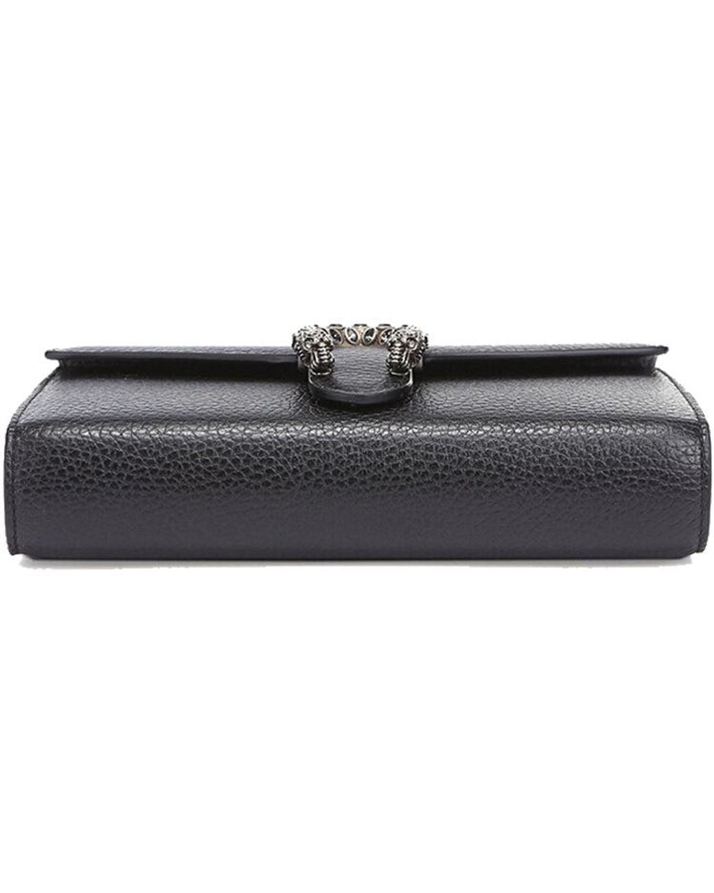 Gucci Black (Wmns) Dionysus Tiger Head Leather Chain Shoulder Messenger Bag Mini