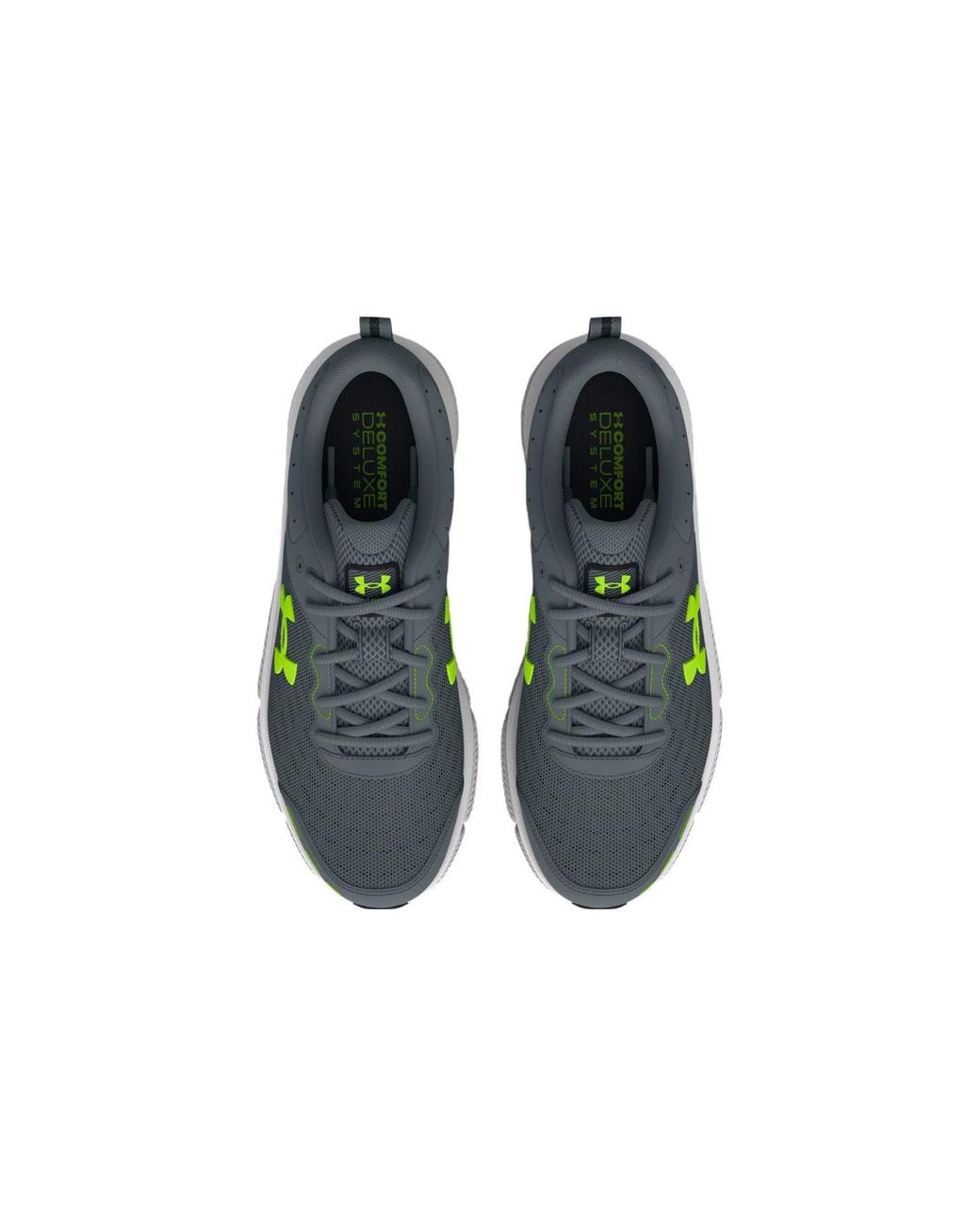 Under Armour Blue Charged Assert 4E Wide 'Gravel Lime Surge' 3026176-101 for men