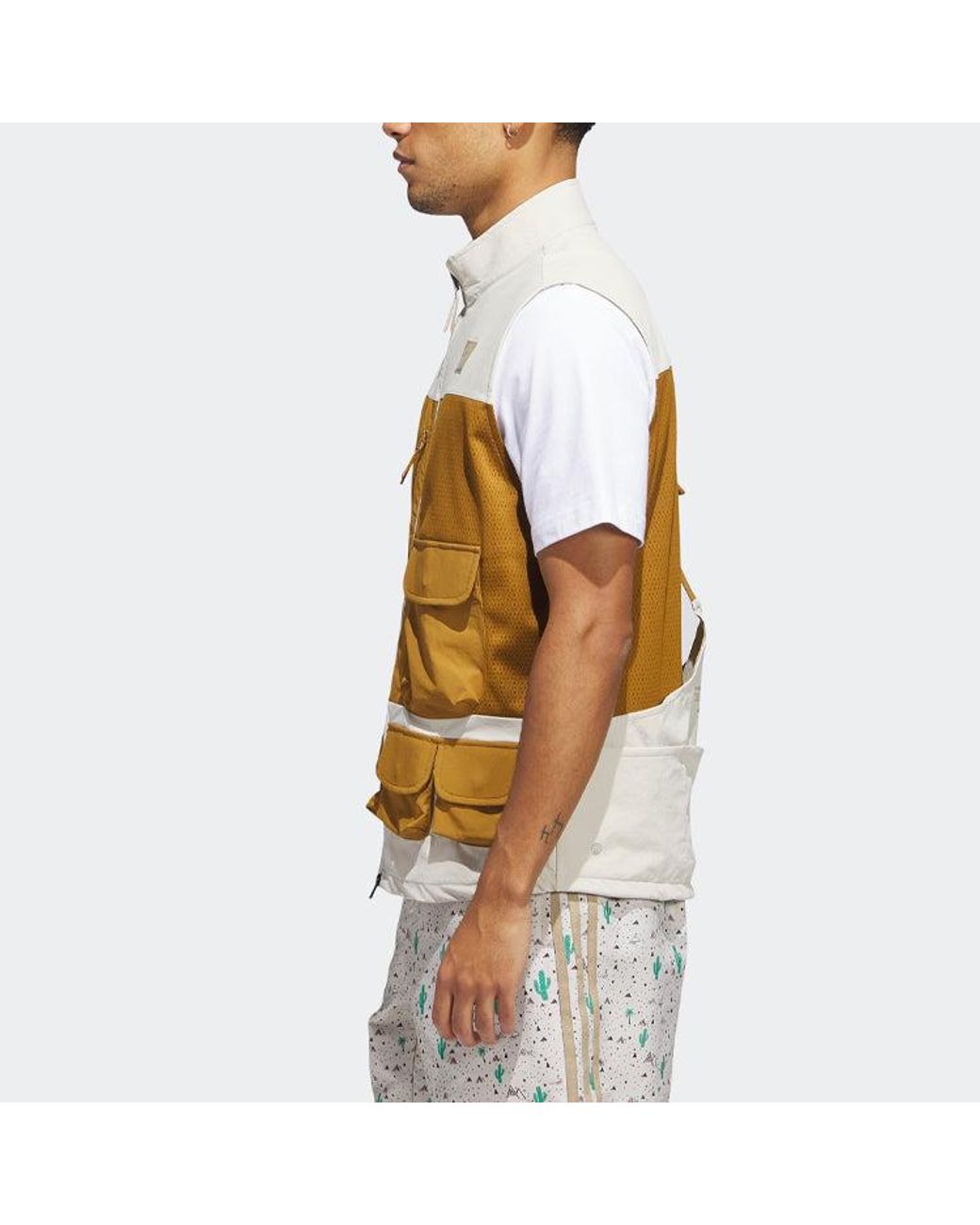 Adidas Natural Adicross Full-Zip Golf Vest for men