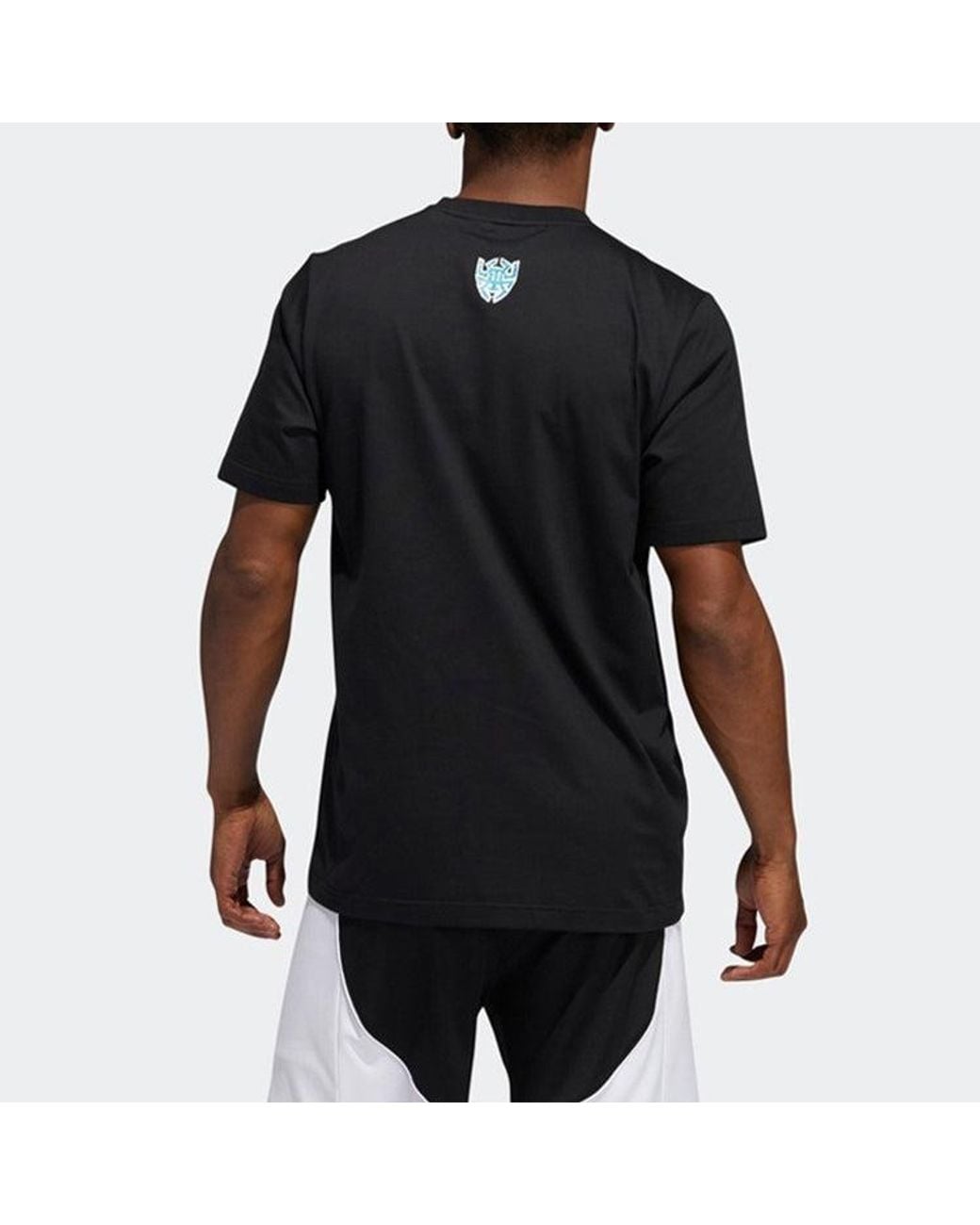 Adidas Black X Crayola Crossover Subject Printing Basketball Sports Short Sleeve for men
