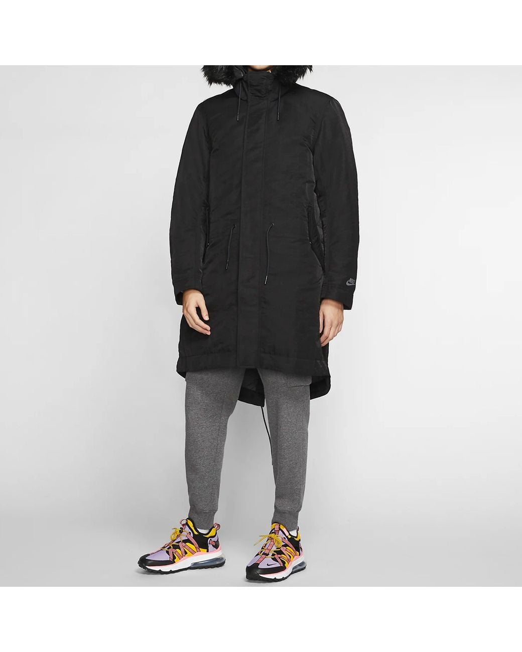 Nike Black Sportswear Down Fill Stay Warm Hooded Down Coat for men