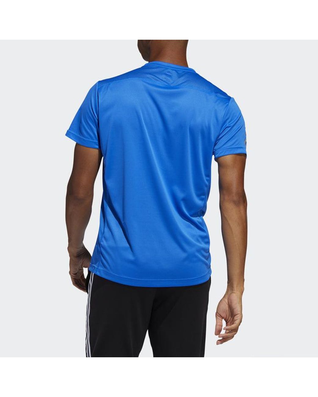Adidas Blue Own The Run Tee Running Short-Sleeve Tee for men