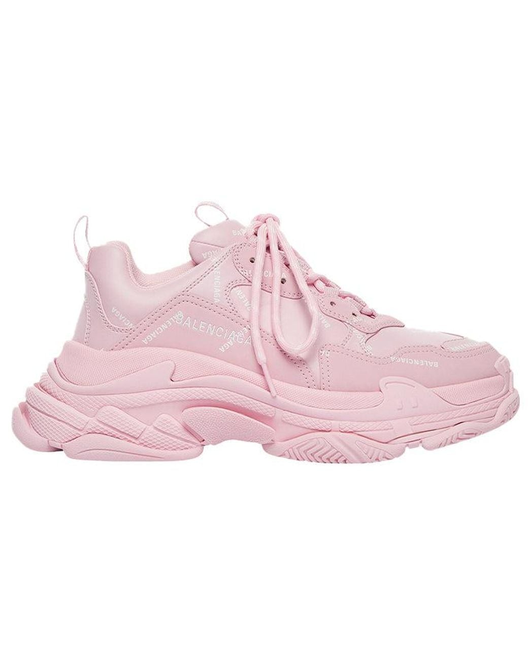 Balenciaga Pink (Wmns) Triple S Sneaker 'Allover Logo
