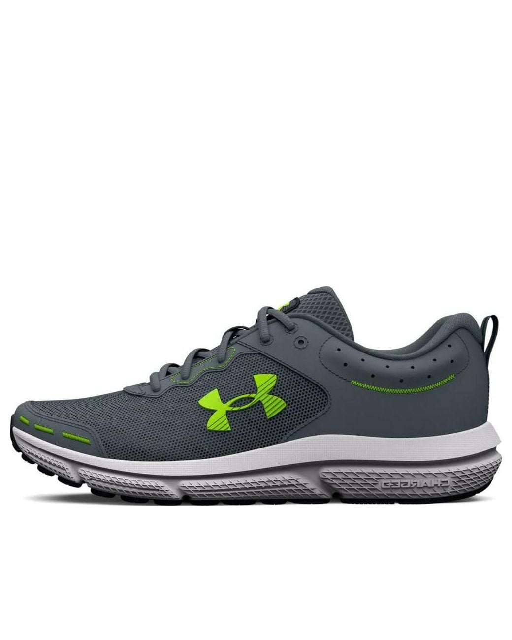 Under Armour Blue Charged Assert 4E Wide 'Gravel Lime Surge' 3026176-101 for men