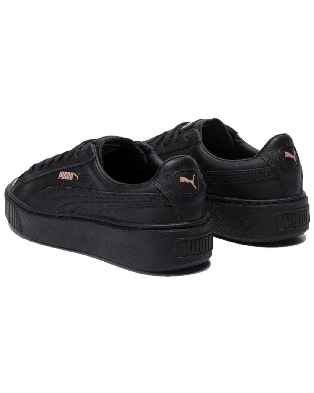 PUMA Black (Wmns) Basket Platform Metallic Rose'