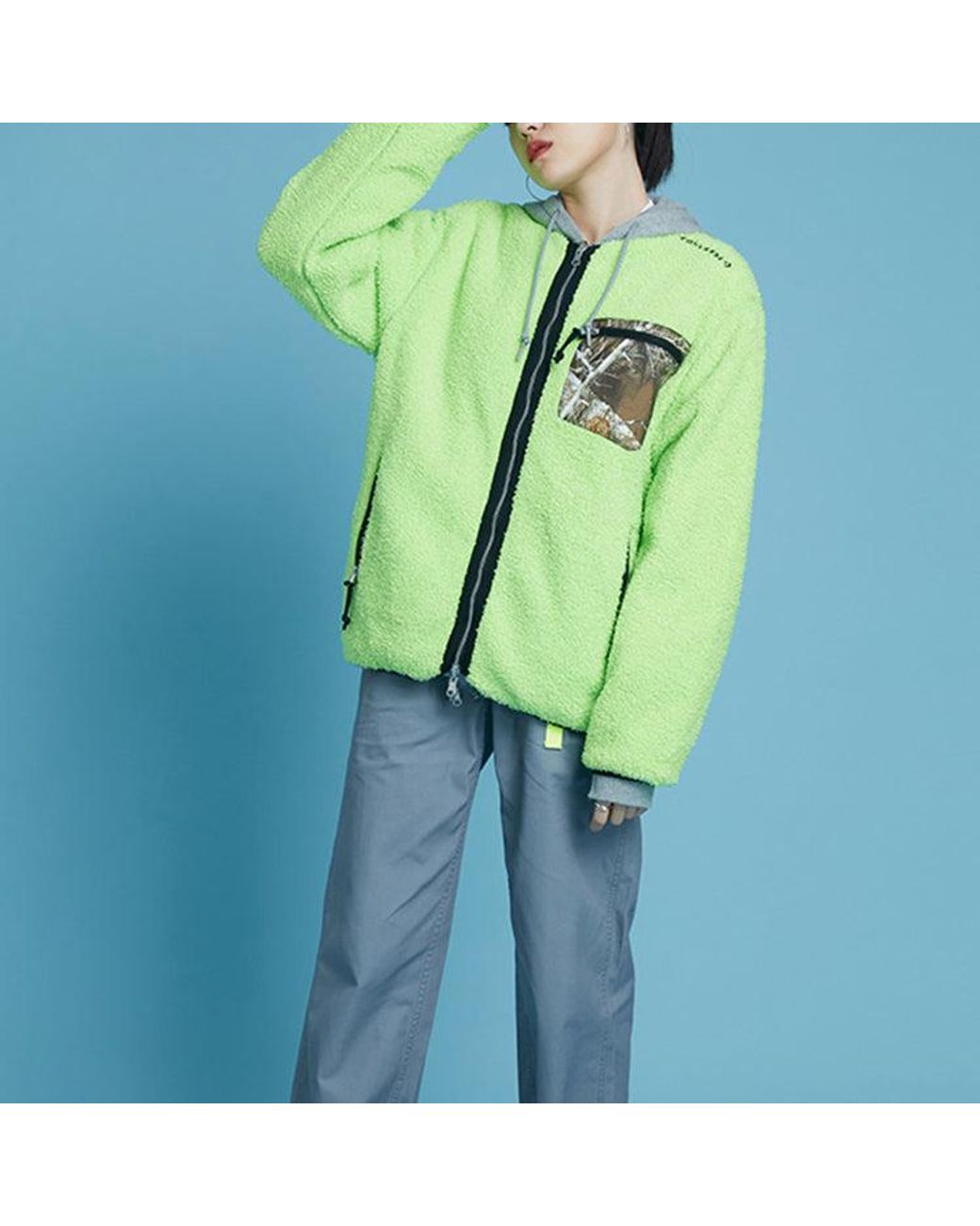 Converse Green Utility Reversible Sherpa Jacket 'Real Tree Edge Camo' for men