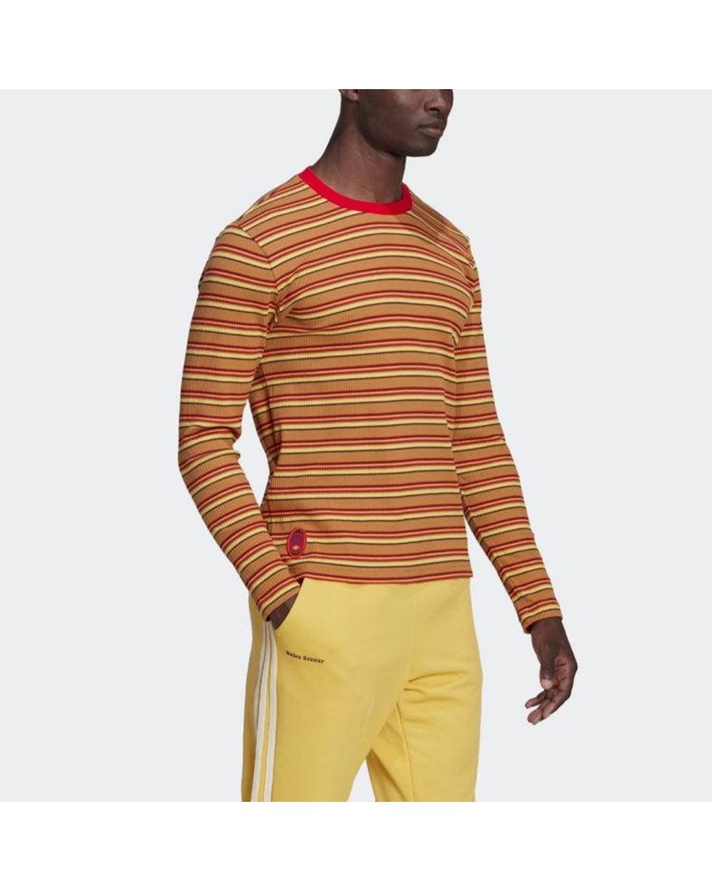 Adidas Brown X Wales Bonner Stripe Long Sleeves T-Shirt for men