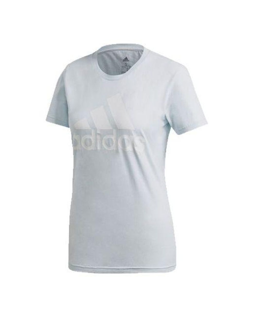 Adidas Blue (Wmns) Logo Printing Round Collar Short Sleeve