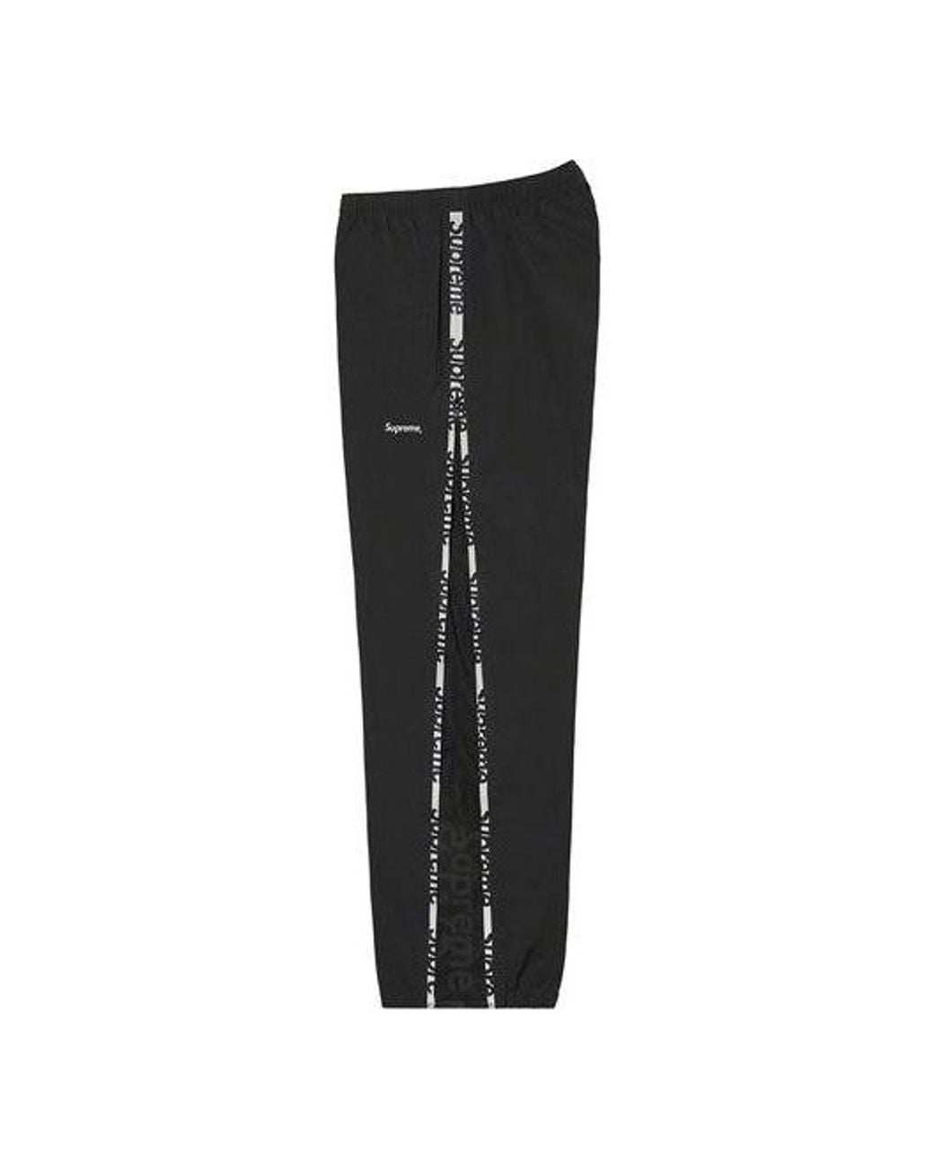 Supreme Black Reflective Zip Track Pants for men