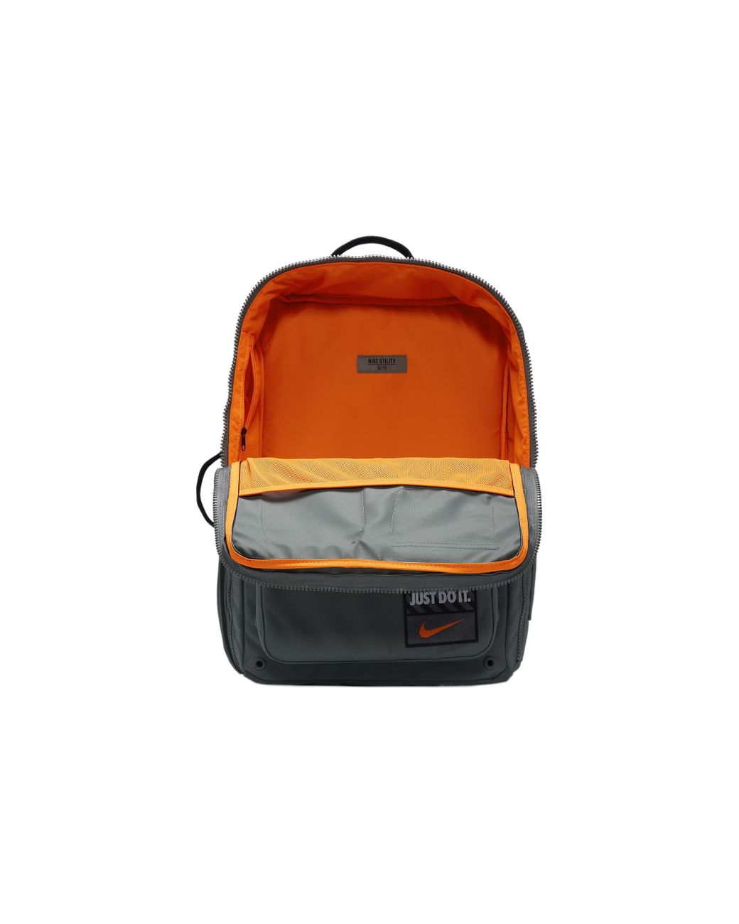 nike grey and orange backpack