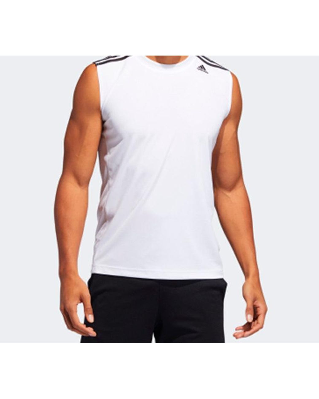 Adidas White All World Sl Basketball Sports Vest for men